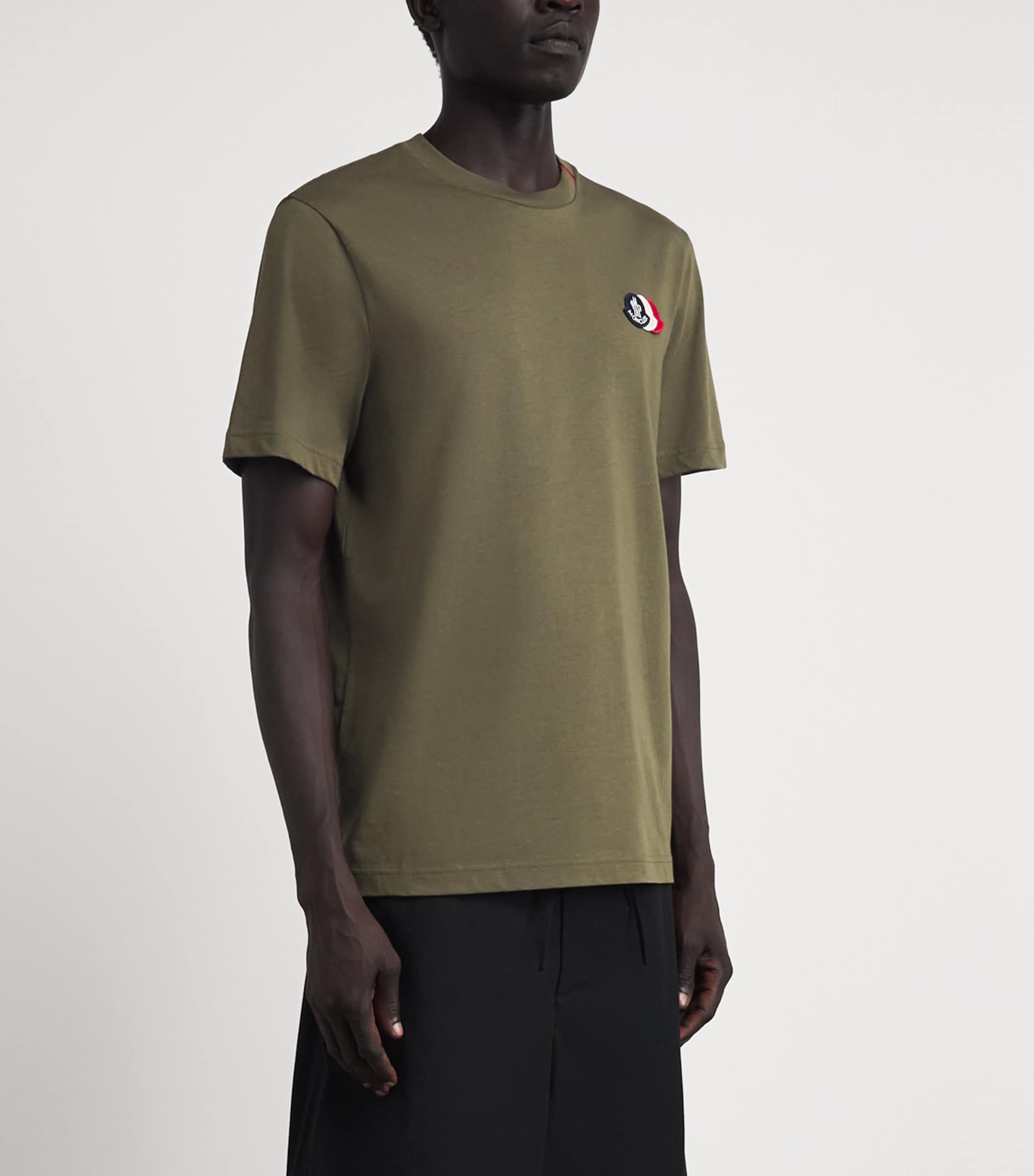 Moncler Mens Cotton Logo Patch T-Shirt Image 4