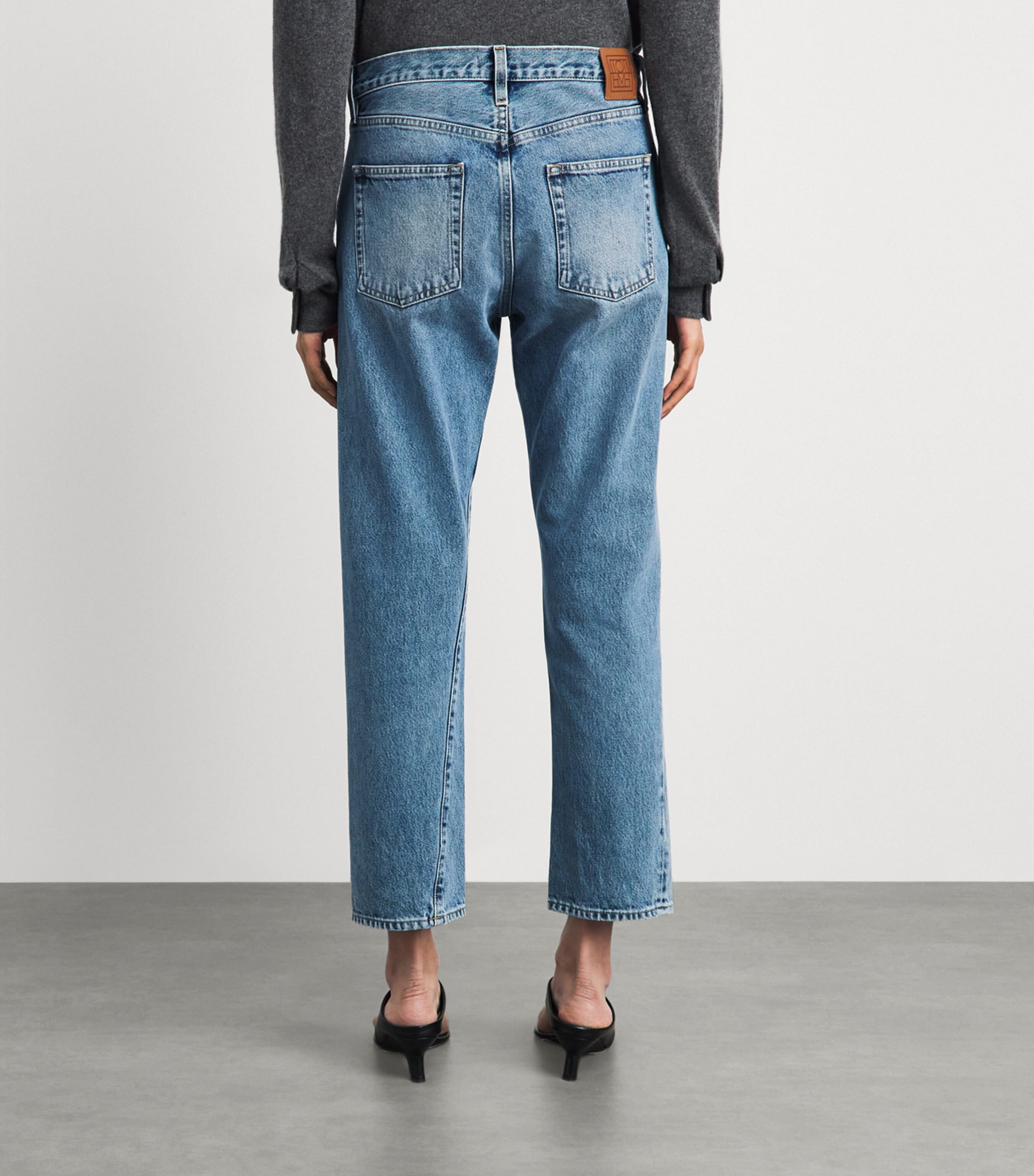 Toteme Womens Straight Ankle Jeans Worn Blue Image 5