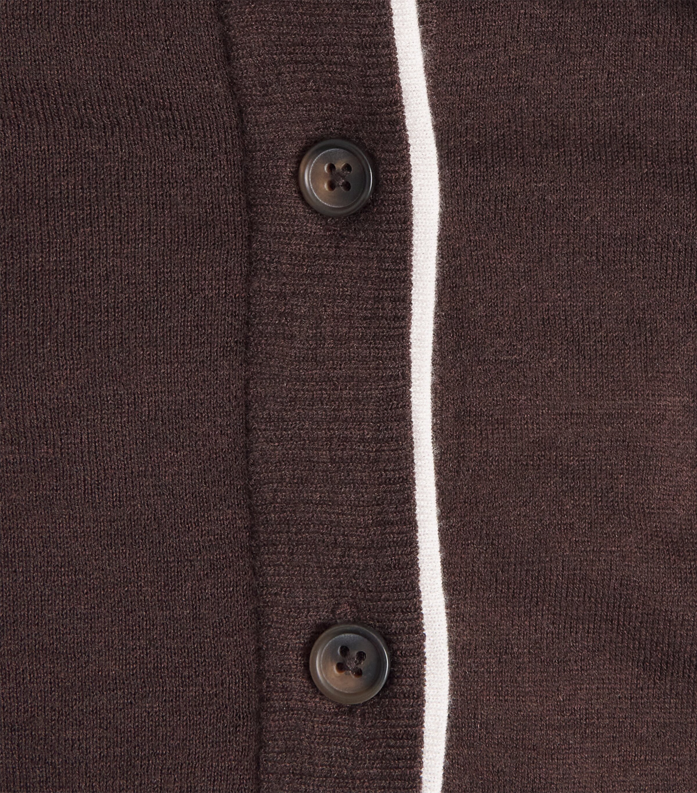 ME+EM Womens Merino Wool-Cashmere Barely There Cardigan Chocolate/white Image 2