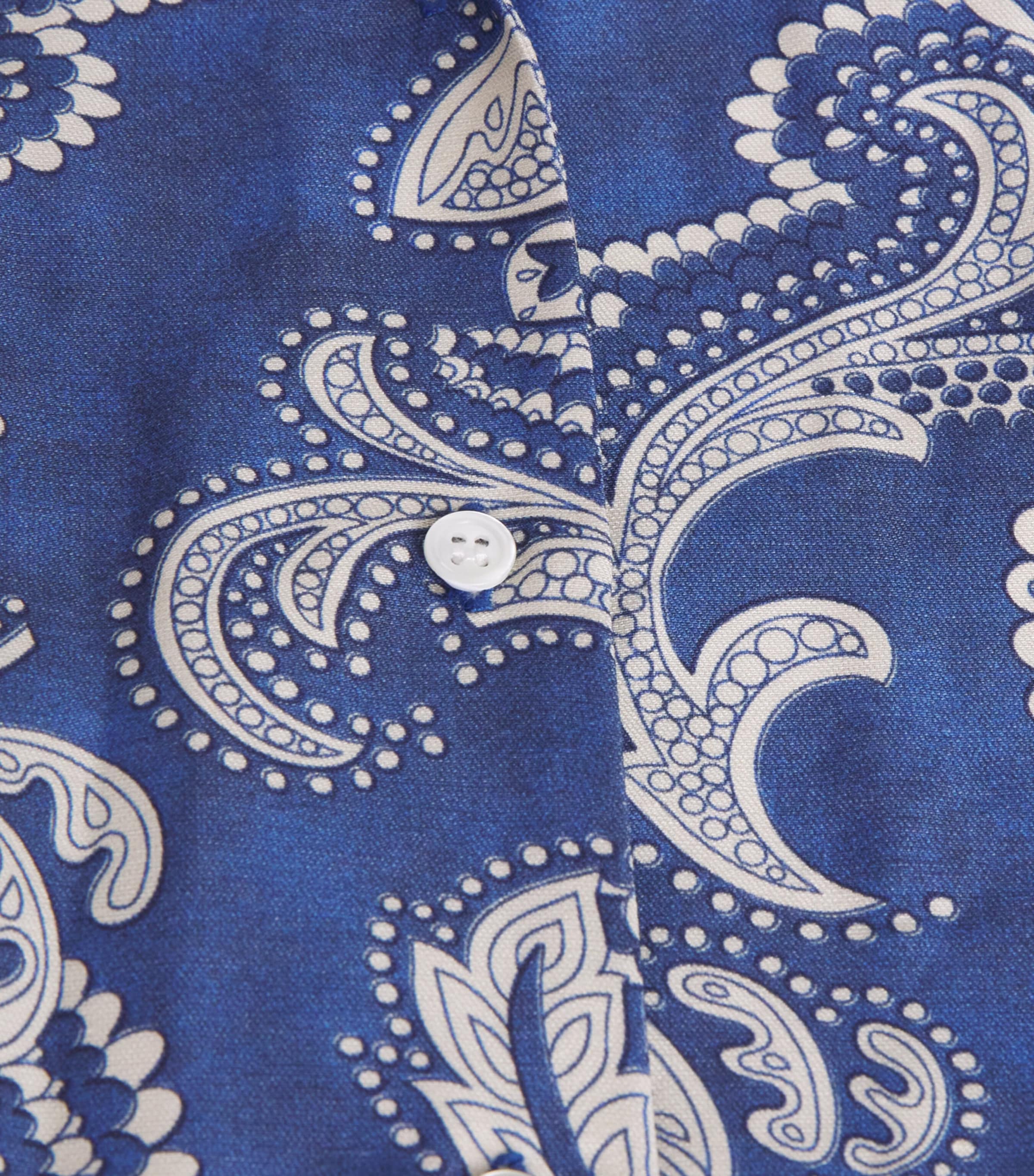Sandro Paris Womens Floral Short-Sleeve Shirt Blue / Ecru Image 6