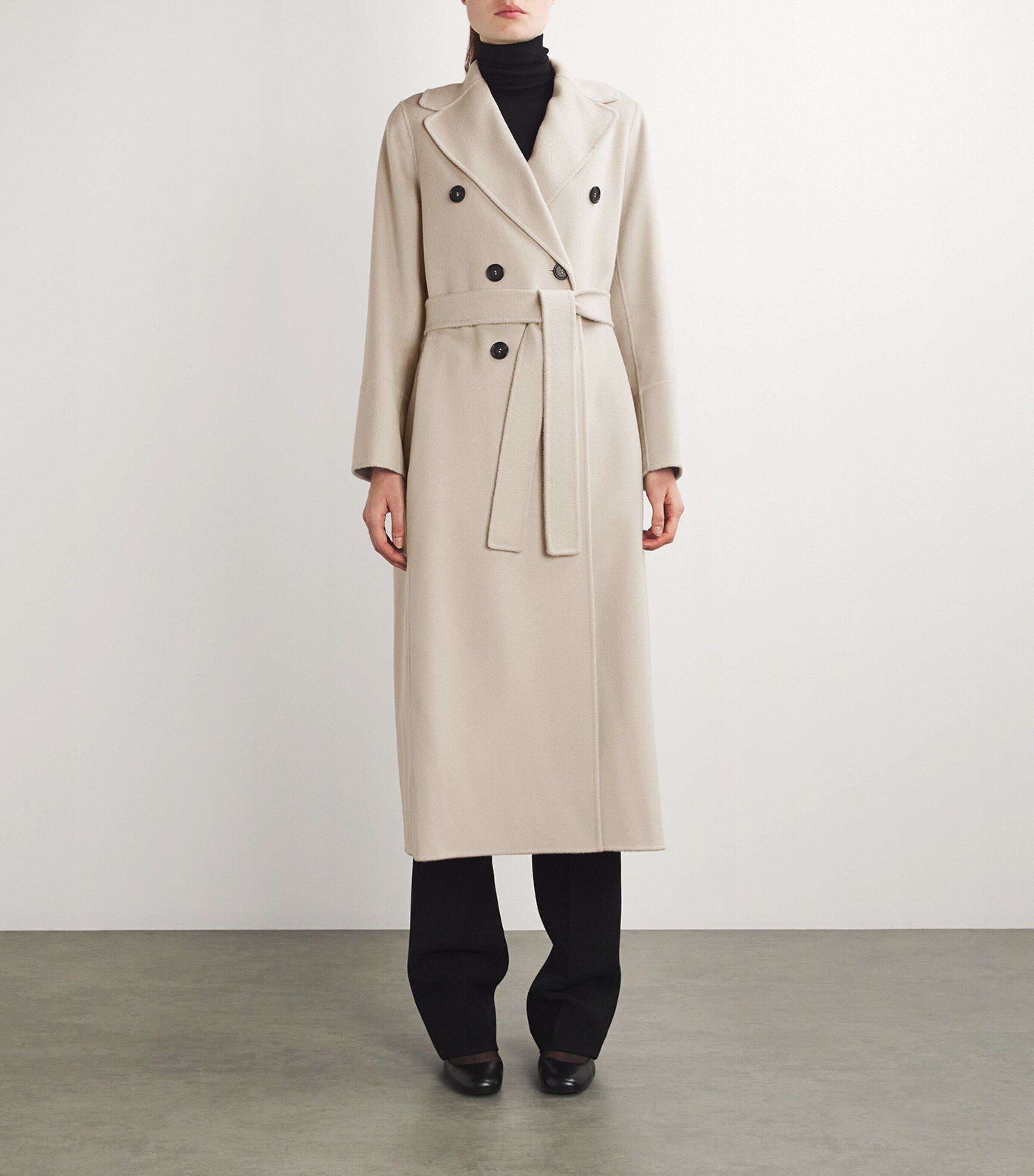 Max Mara White Virgin Wool Double-Breasted Coat | Harrods UK