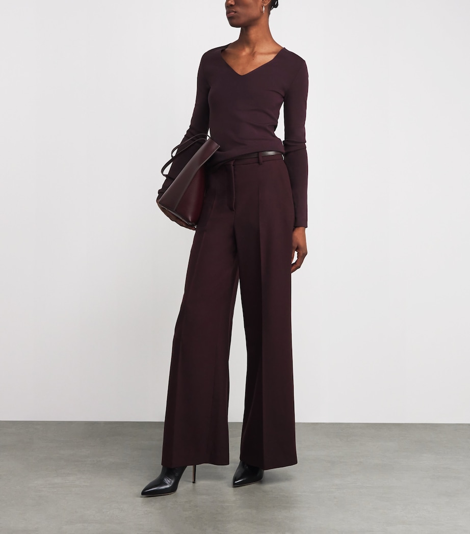 Stretch-Silk V-Neck Top MARASCHINO Image 2