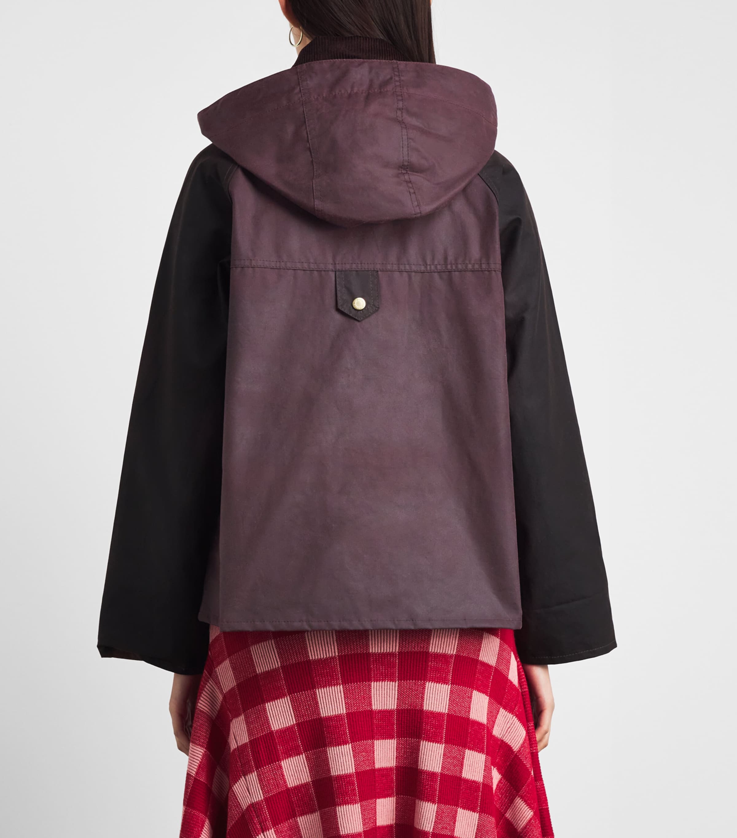 Barbour Womens Hooded Carville Wax Jacket Rustic/bordeau/muted Image 5