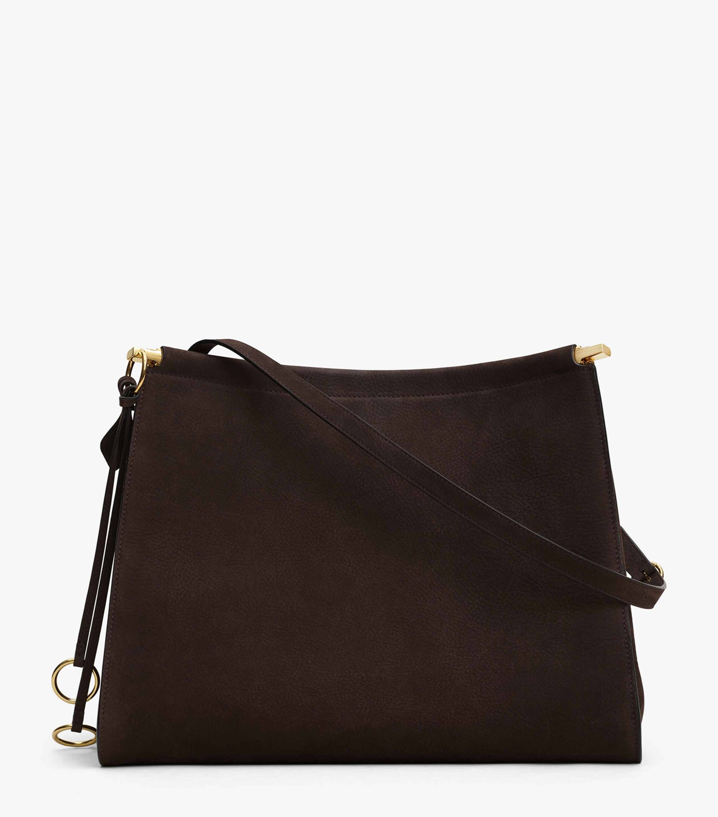 Medium Nubuck Le Click Square Shoulder Bag BRUN FONCE Image 2