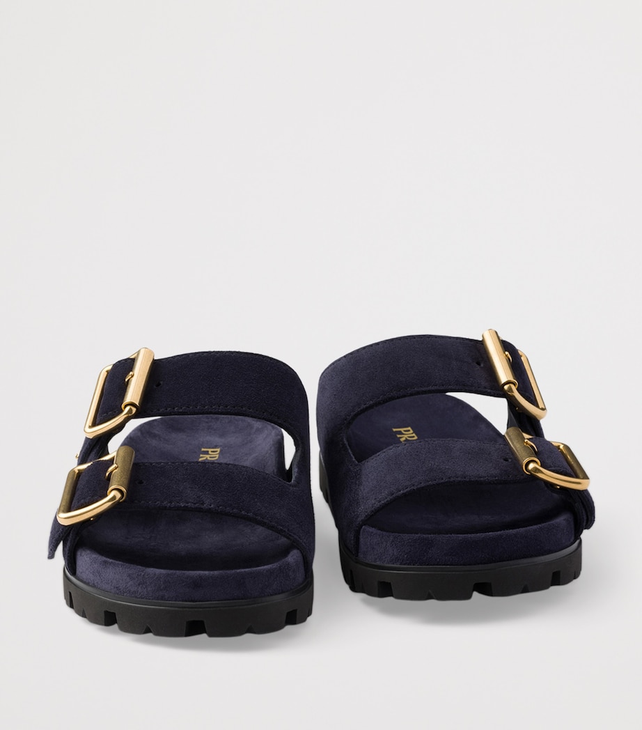 Suede Buckle Slides F0008 Image 5