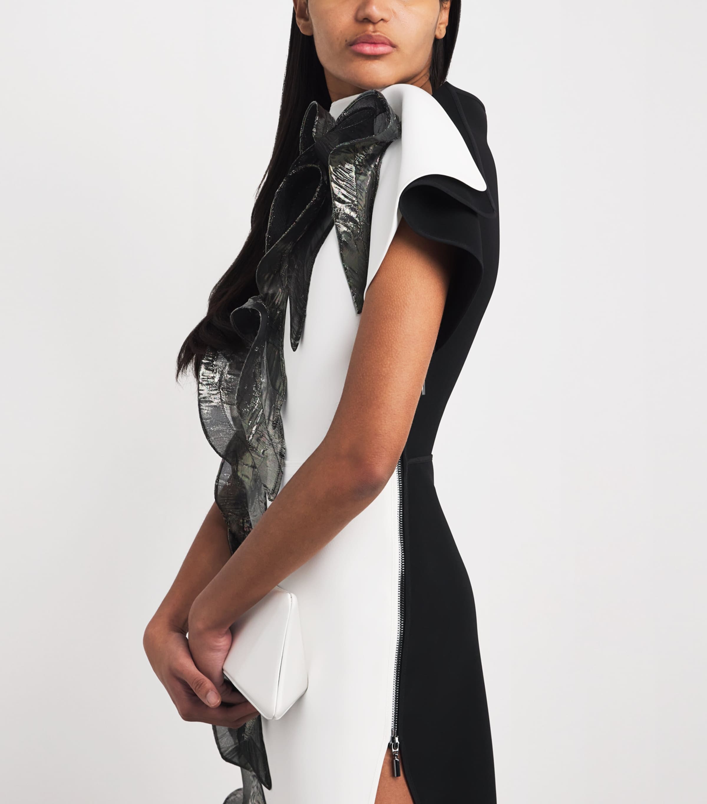Metallic Embellished Collider Gown WHITE/BLK/BEETLEWING Image 4