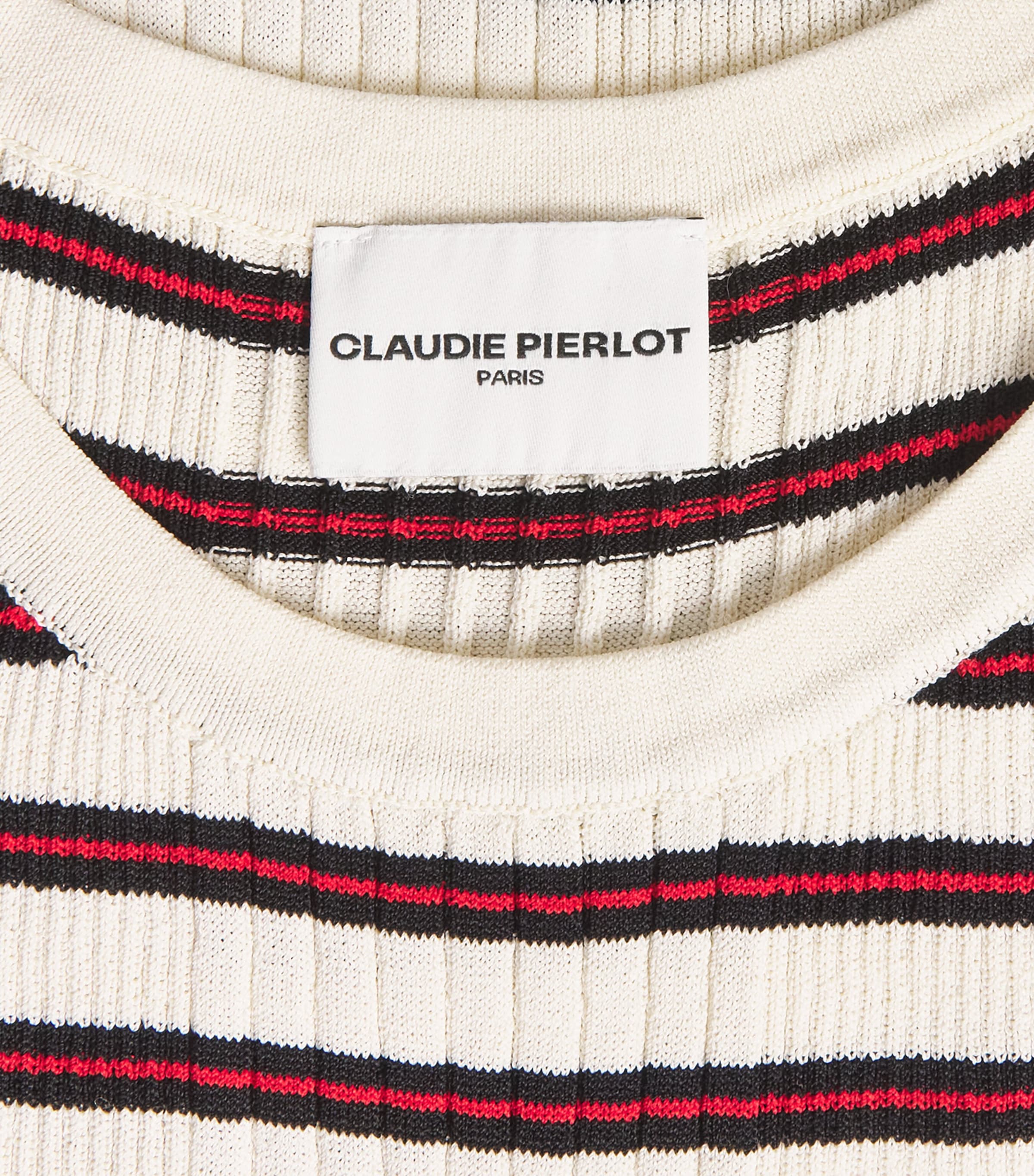 Stripe Midi Knitted Dress RED Image 5