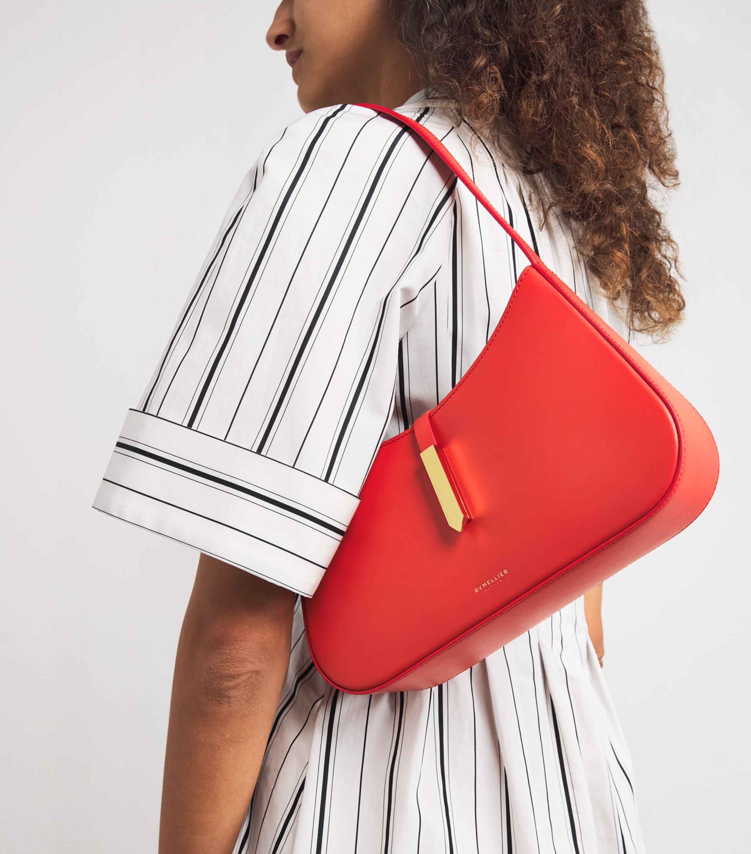 Demellier Leather Tokyo Shoulder Bag Poppy Red Image 2