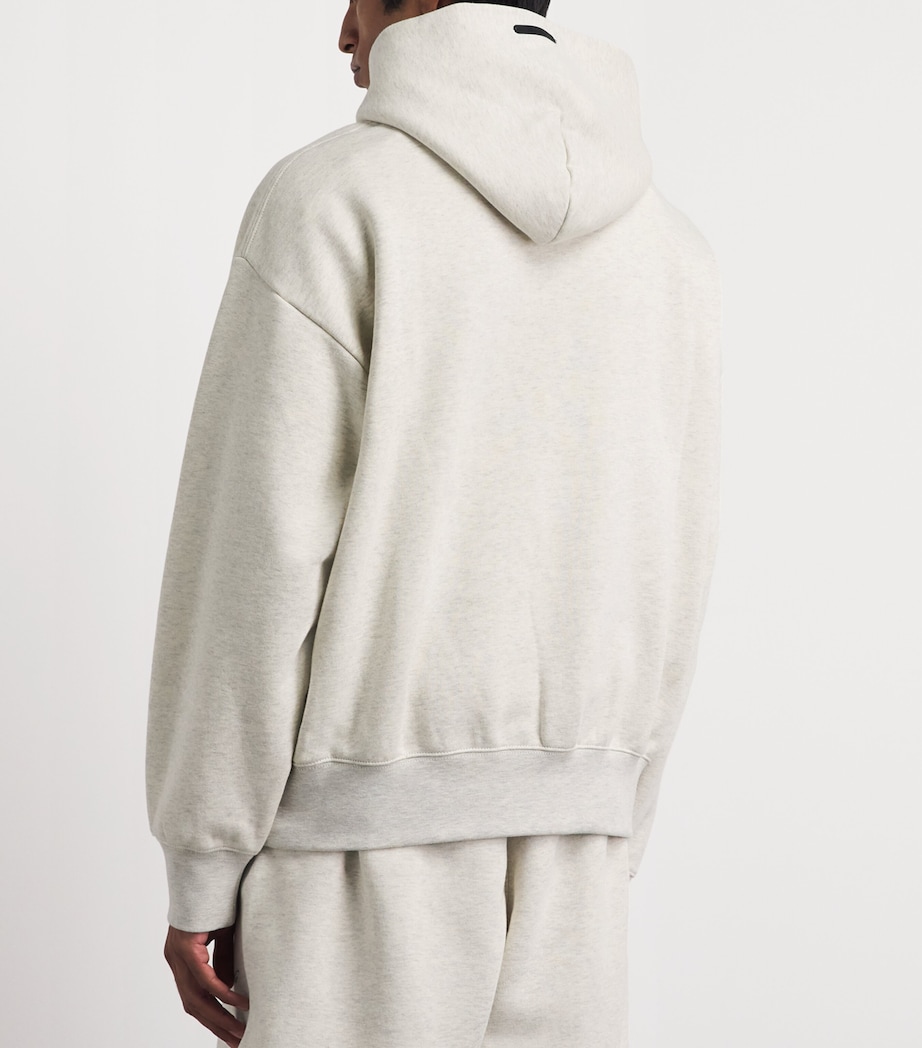 FEAR OF GOD ESSENTIALS Mens Classic Logo Hoodie Oatmeal Heather/lght Image 5