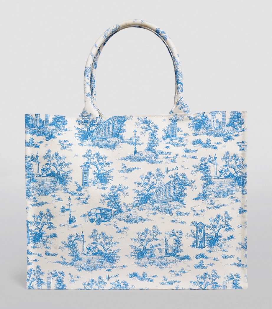 Harrods Toile Grocery Shopper Bag Blue Image 4