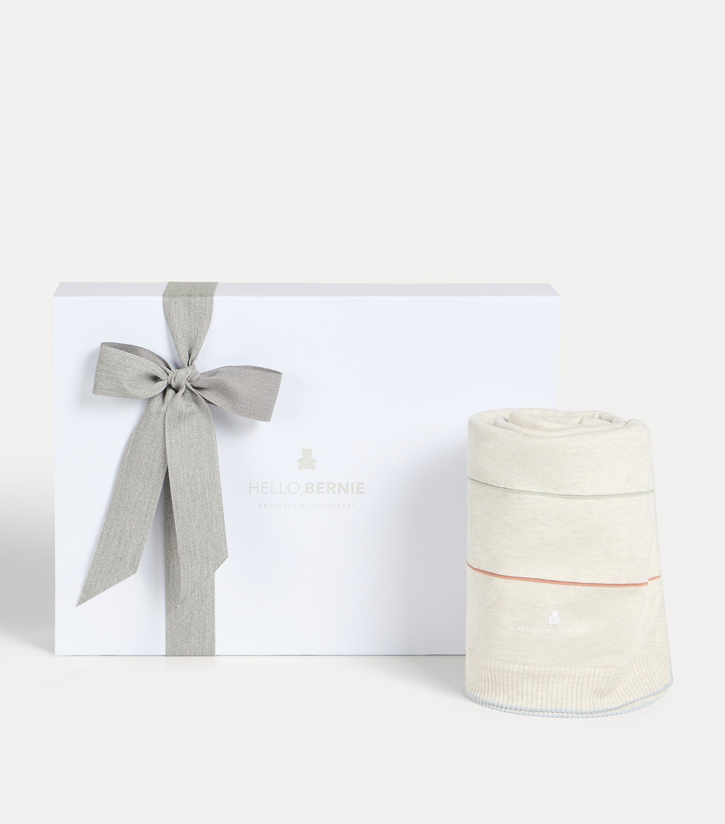 Brunello Cucinelli Kids Stripe Cotton Blanket Image 2