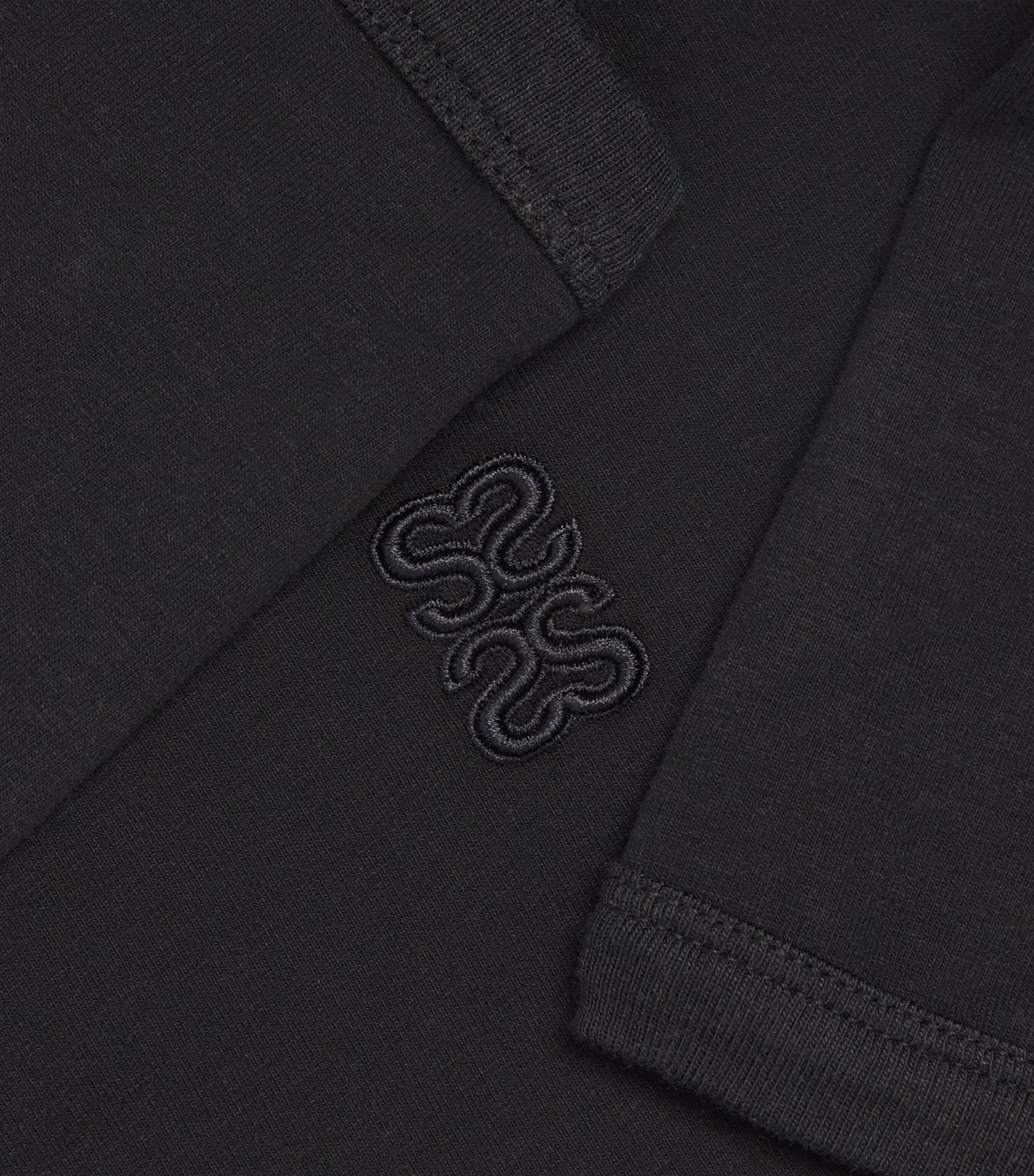 Stretch-Cotton Logo Crop Top BLACK Image 5