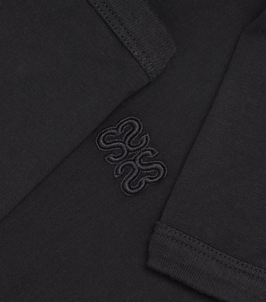 Stretch-Cotton Logo Crop Top BLACK Image 5