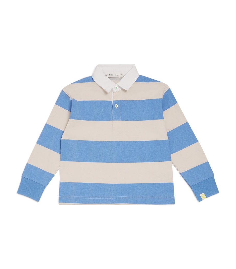 Cotton Stripe Polo Shirt (2-6 Years) PALE BLUE Image 1