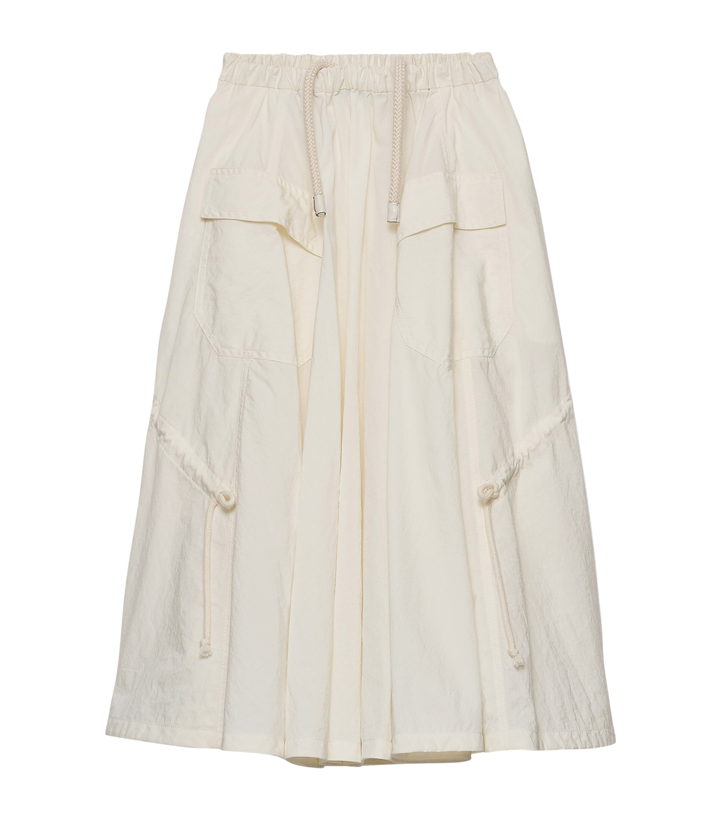 【関税&送料込】Prada Beige Cotto Blend Skirt Prada Beige Silk Midi Skirt With Mirrors | italist