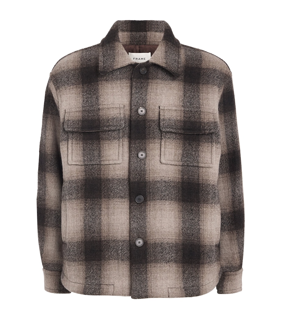 Wool-Blend Plaid Jacket BROWN PLAID Image 1