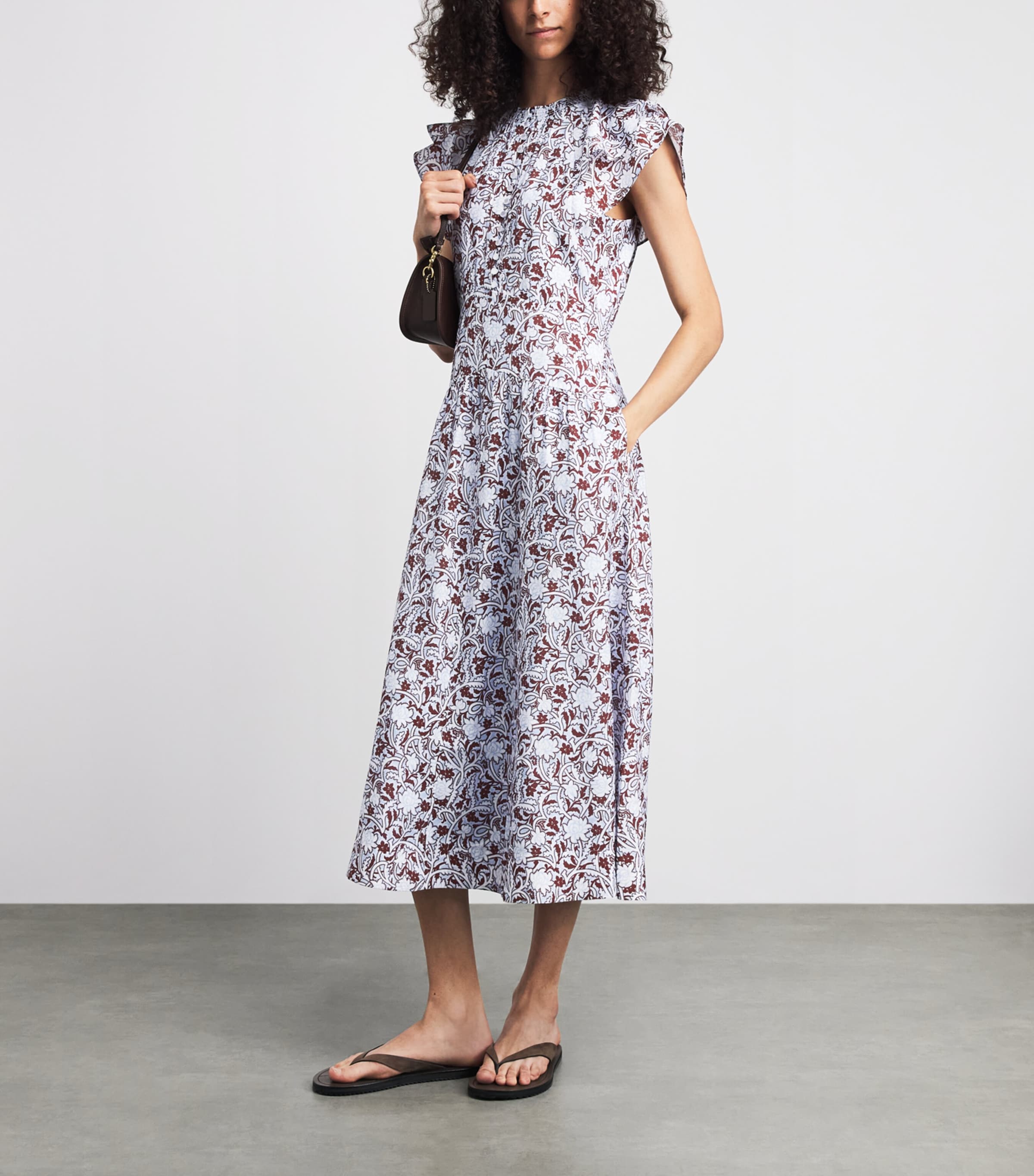 ME+EM Womens Floral Midi Dress Blue Multi Image 2