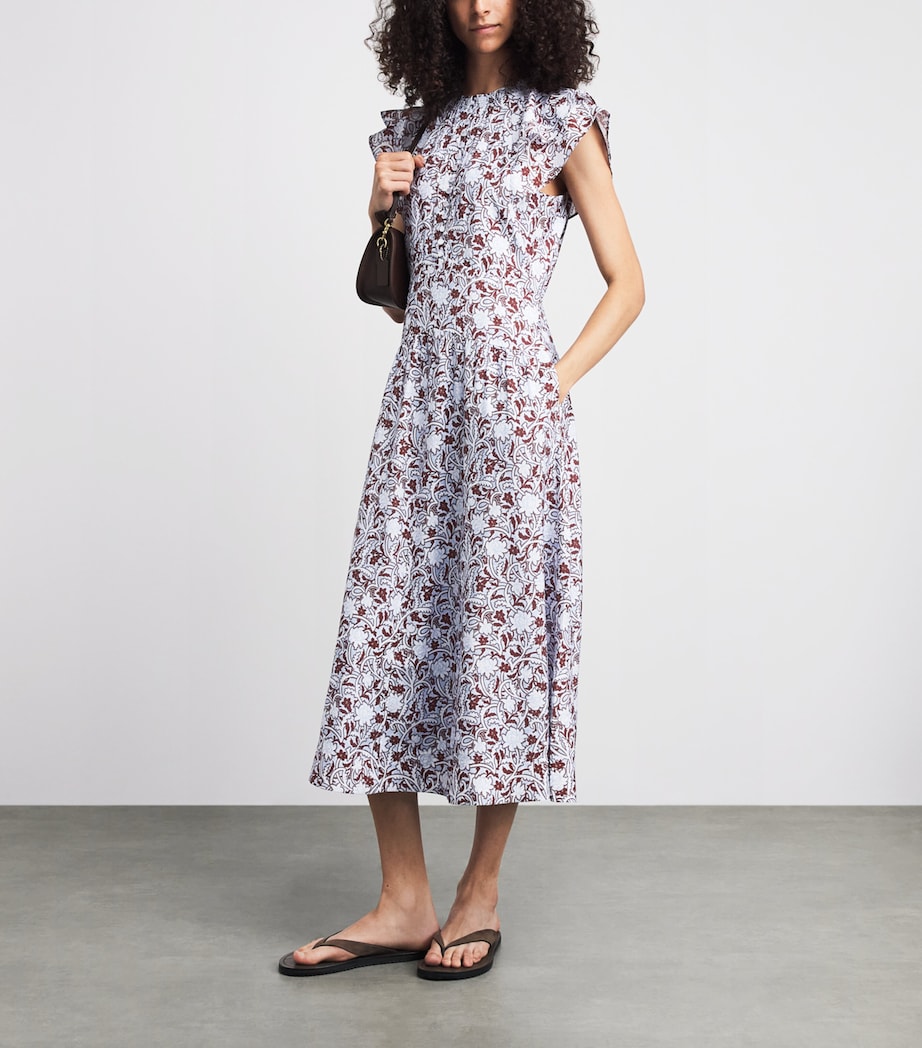 ME+EM Womens Floral Midi Dress Blue Multi Image 2