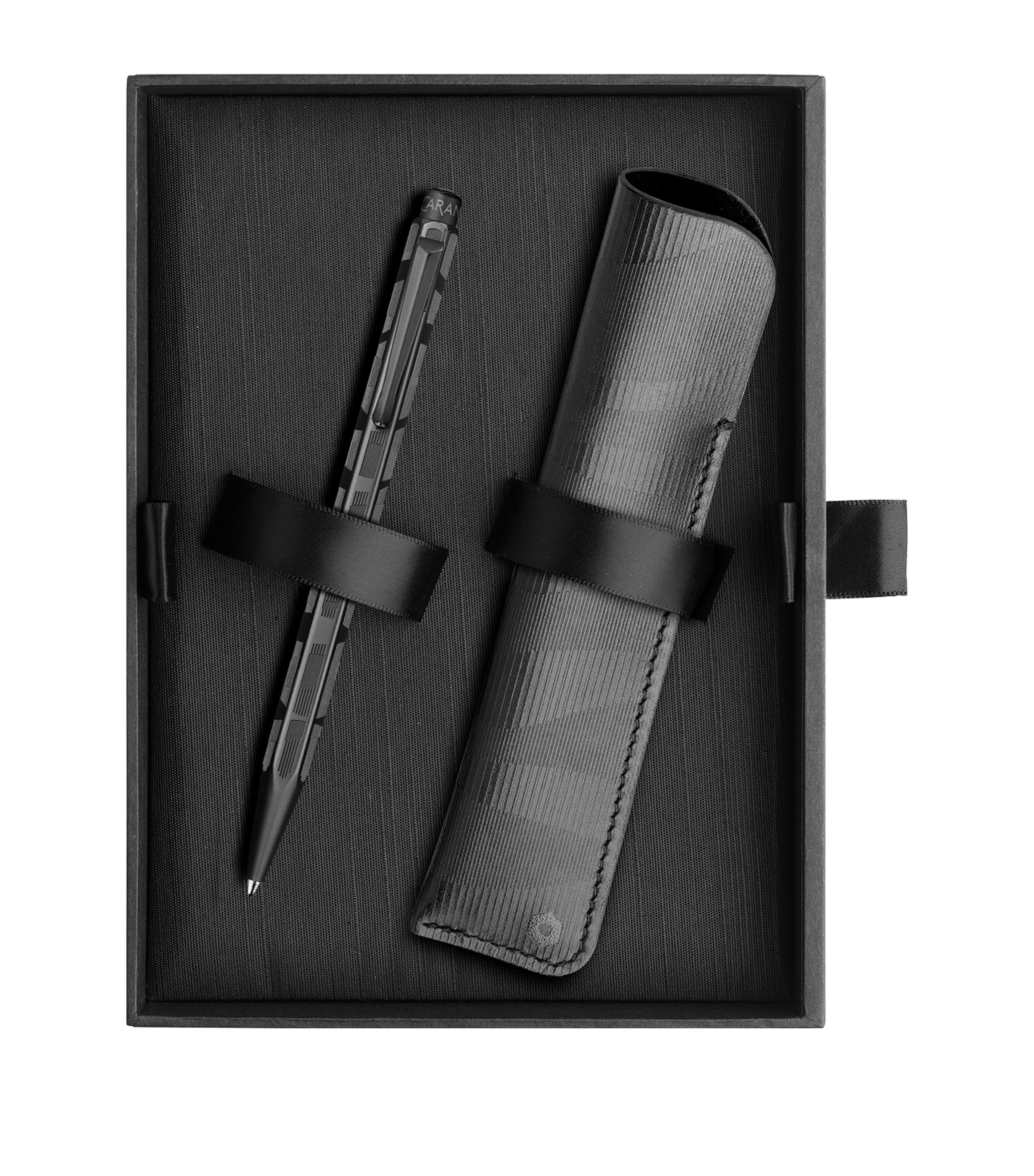 Caran d'Ache Special Edition Ecridor Ballpoint Pen and Leather Case Black Image 3