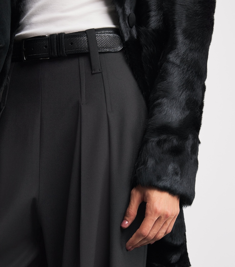 Straight High-Rise Trousers 1 BLACK Image 6