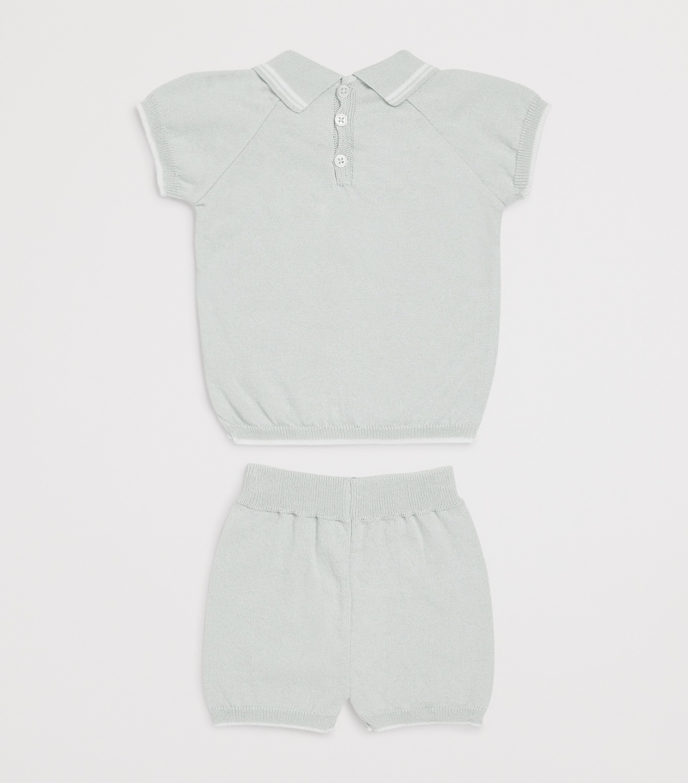 Cotton Polo Shirt and Shorts Set (1-24 Months) 13 H110 WATER GREEN Image 2