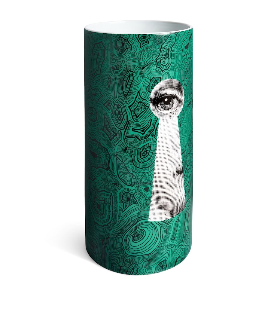 Fornasetti Medium Porcelain Serratura su Malachite Vase (32cm) Image 2