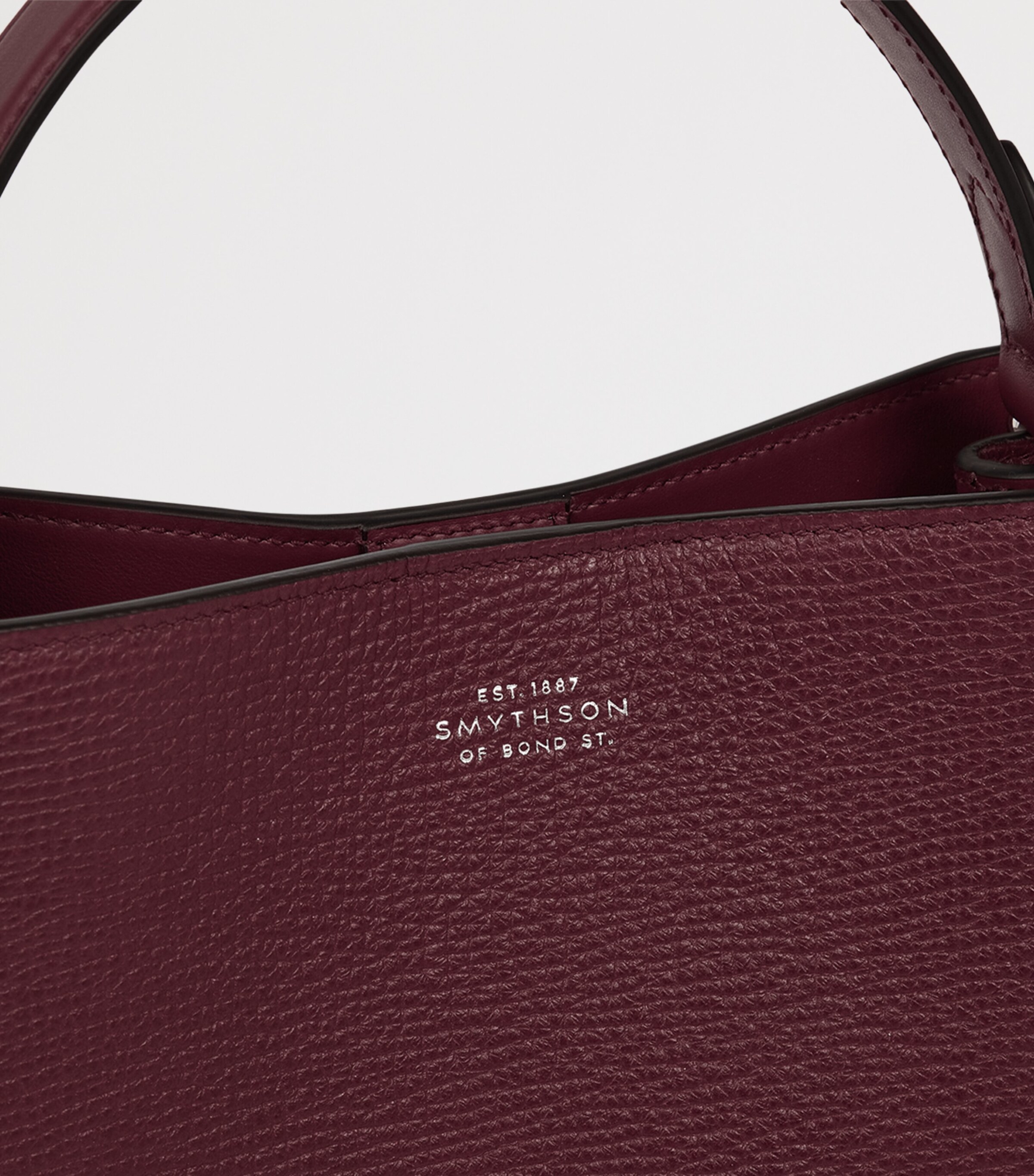Smythson Leather Day Cross-Body Bag Dark Cherry Image 4