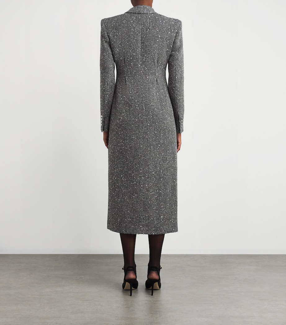 Tweed Sequinned Coat 1665 GREY MELANGE Image 3