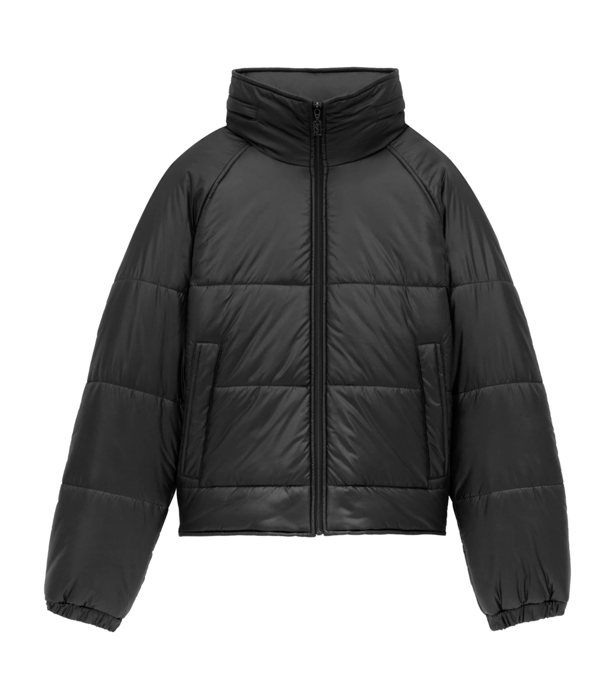 Saint Laurent Cassandre Padded And Quilted Nylon Jacket In Black