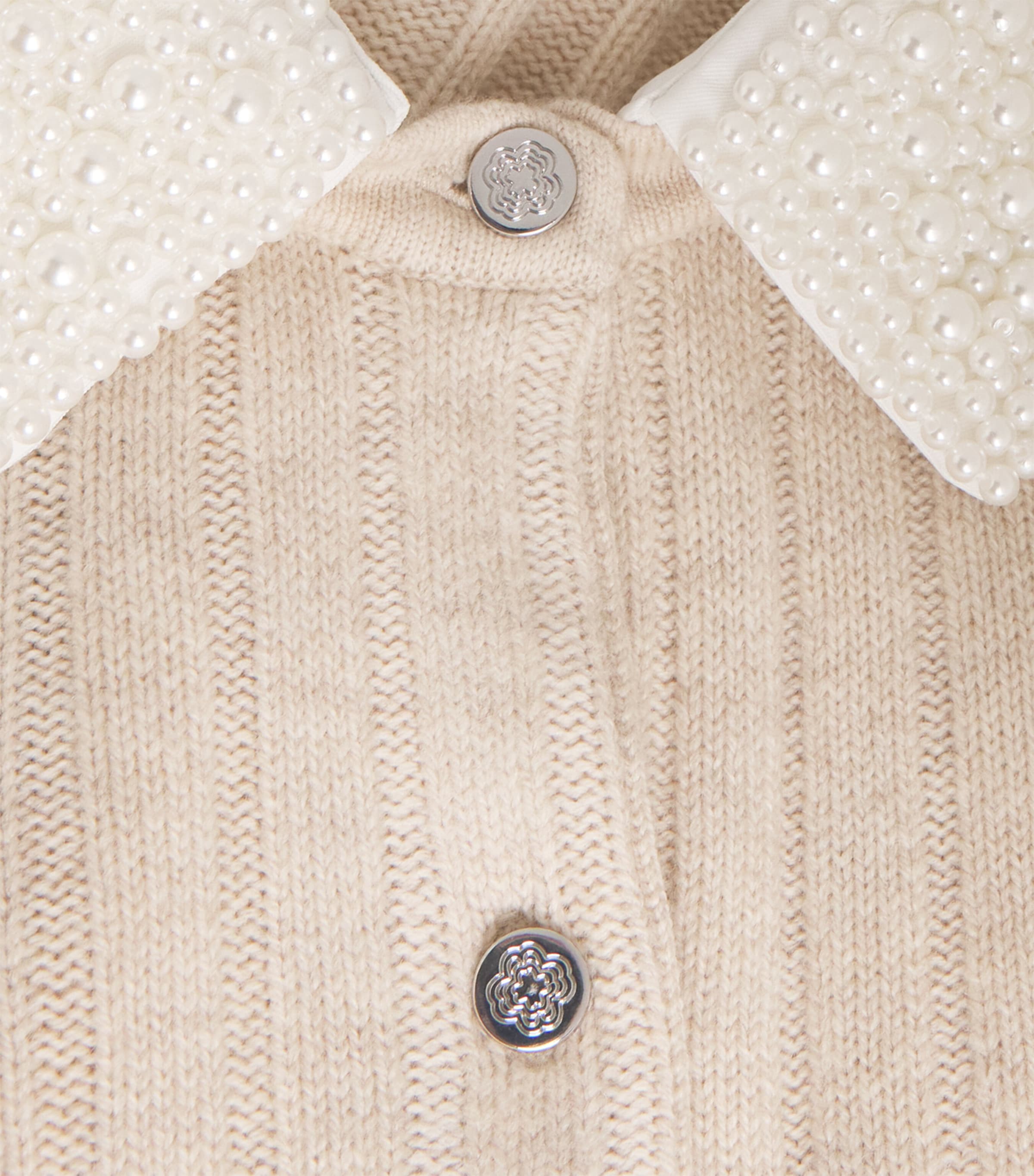 Wool-Blend Embellished Cardigan BEIGE Image 5