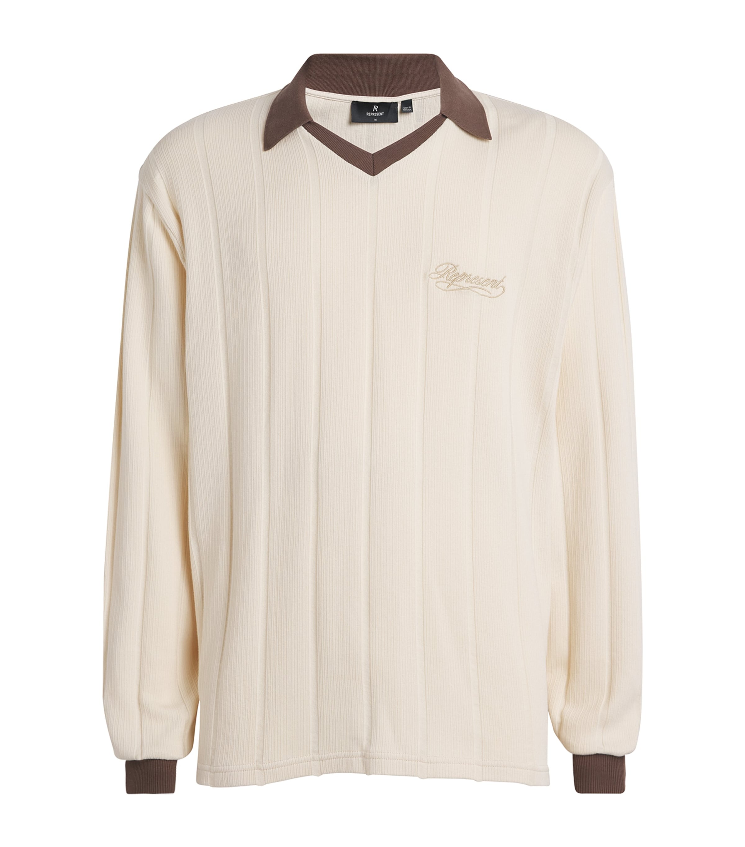Represent Off-white Retro Football Long Sleeve Polo In Neutral