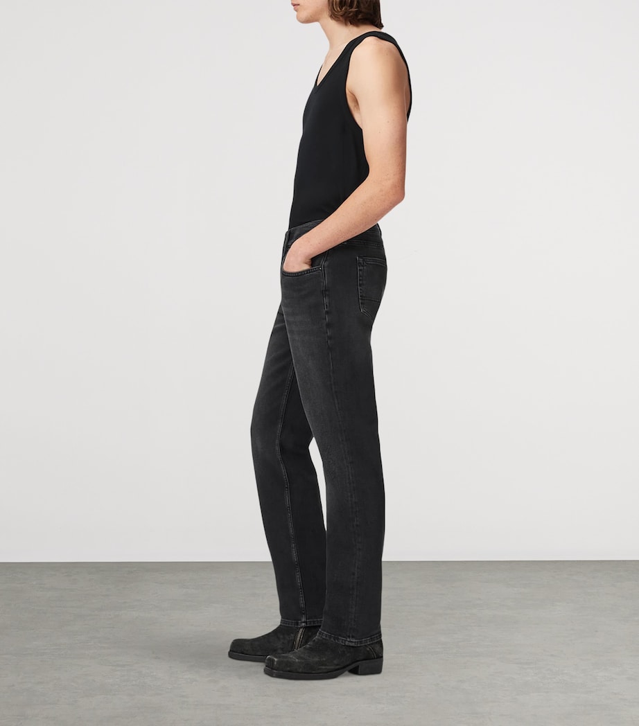 AllSaints Mens Sid Comfort Skinny Jeans Washed Black Image 7