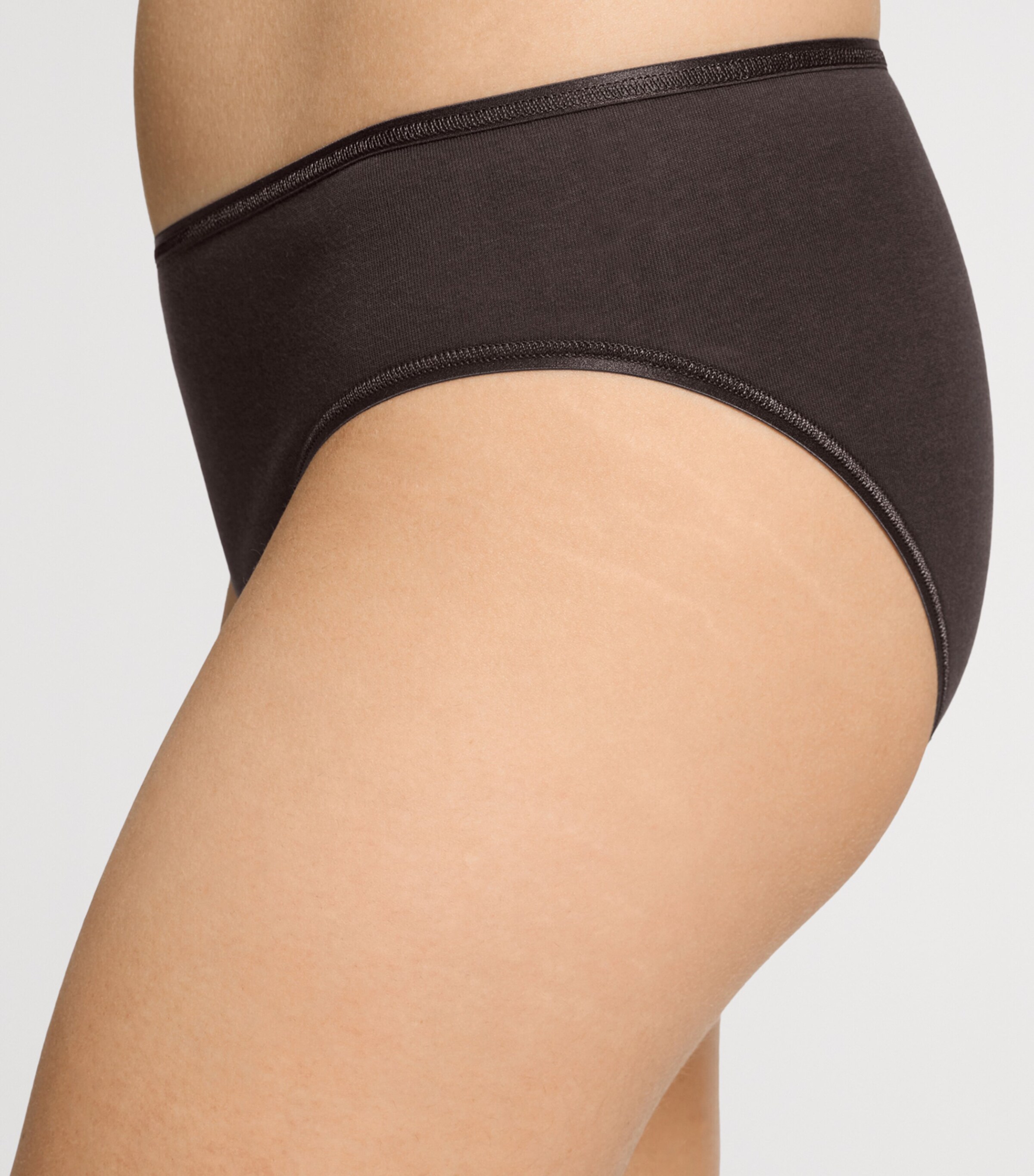 Hanro Womens Cotton Midi Briefs Dark Mocha Image 6