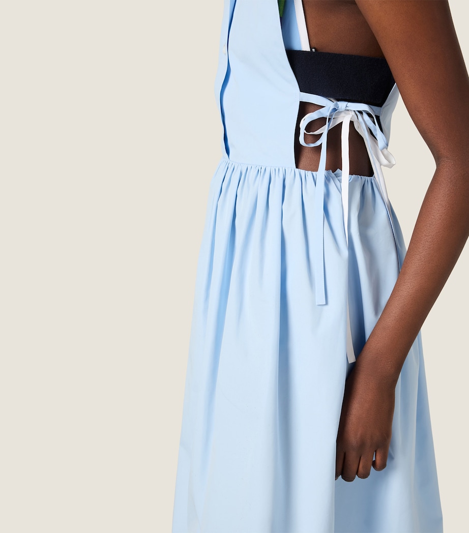 Miu Miu Womens Cotton Poplin Mini Dress Light Blue Image 4