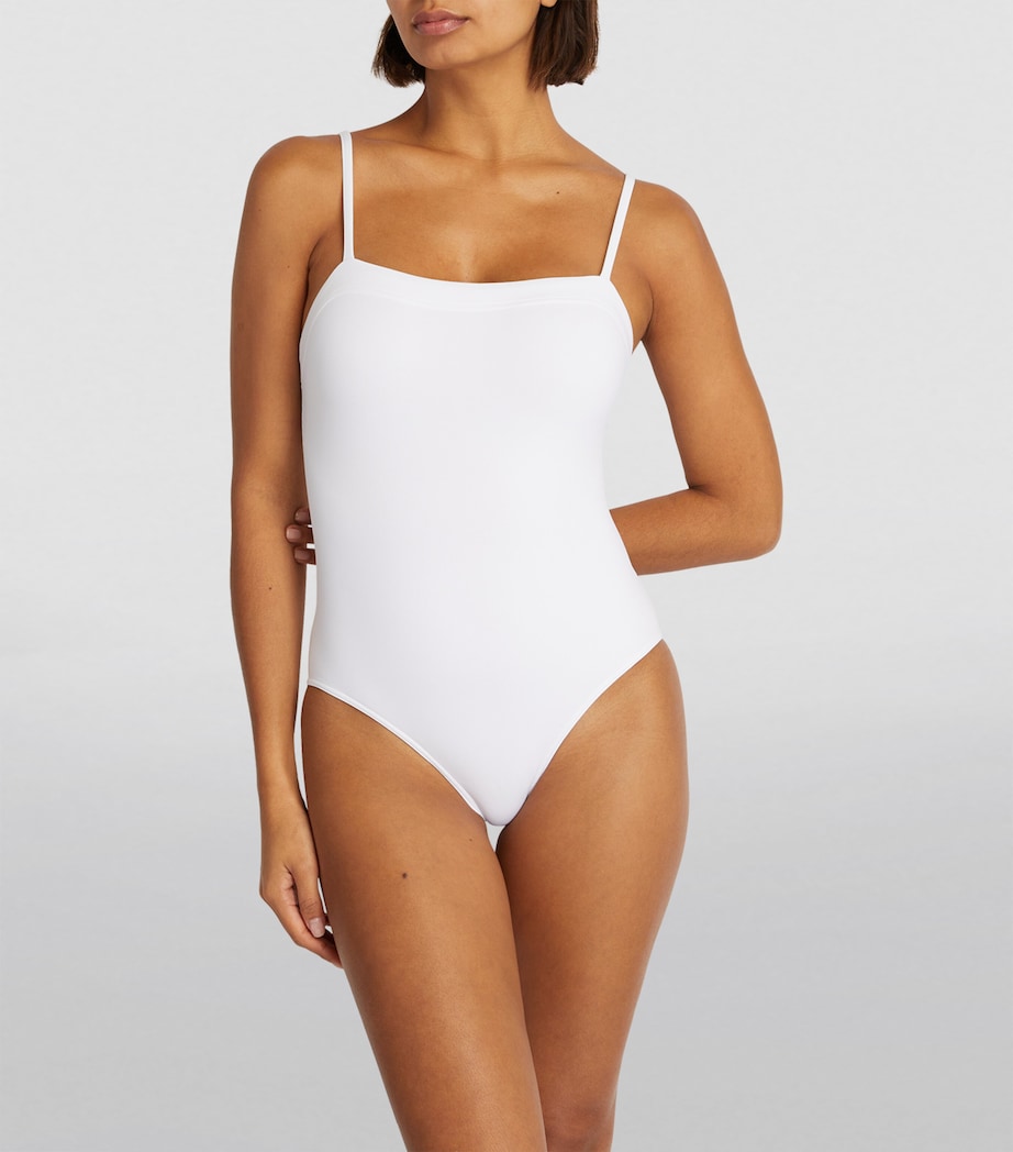 Square-Neck Aquarelle Swimsuit 1111 BLANC Image 2