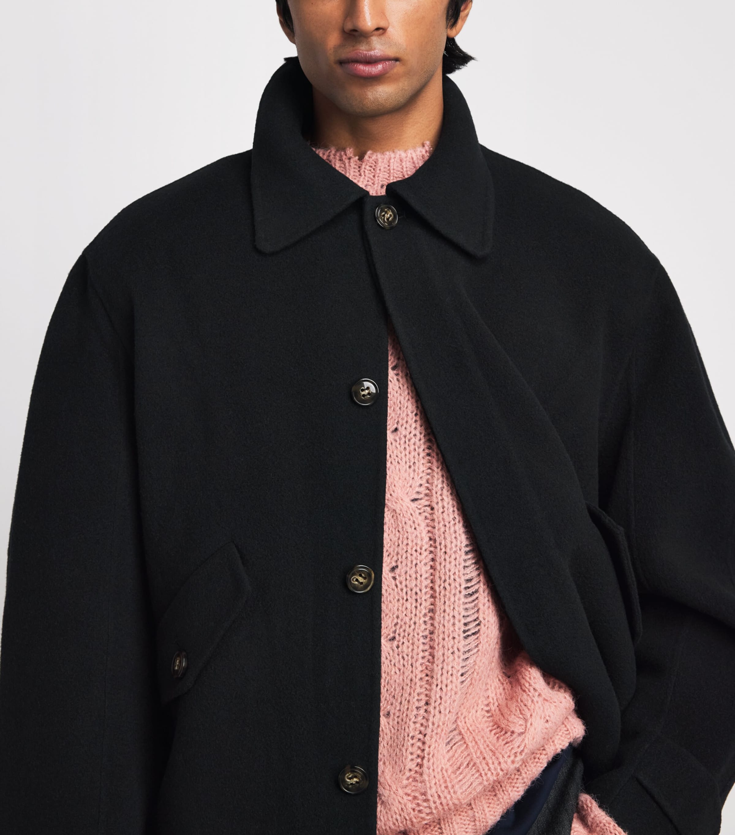 Séfr Mens Wool Relaxed Jacket Black Image 3