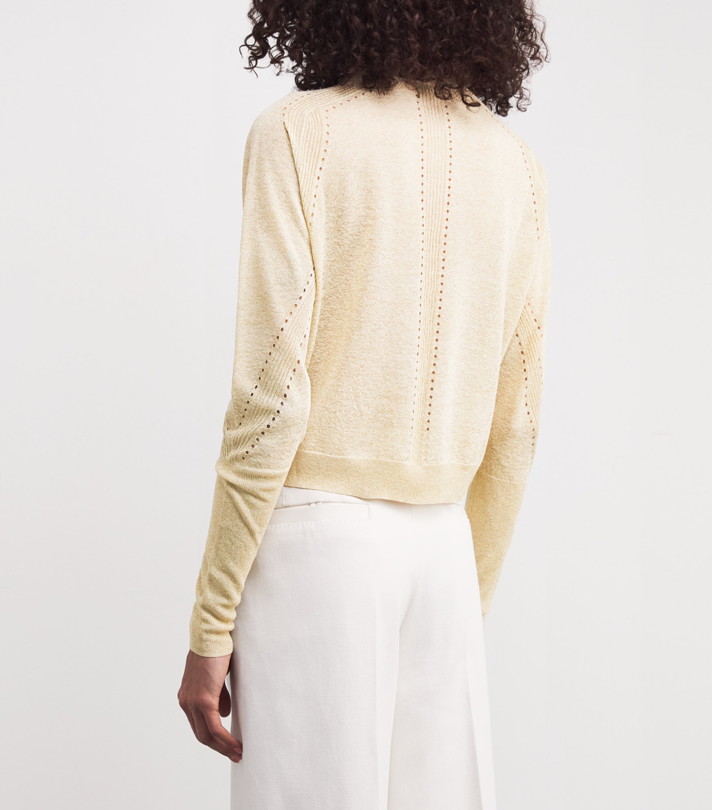 Lurex-Knit Tasse Cardigan GILT Image 4