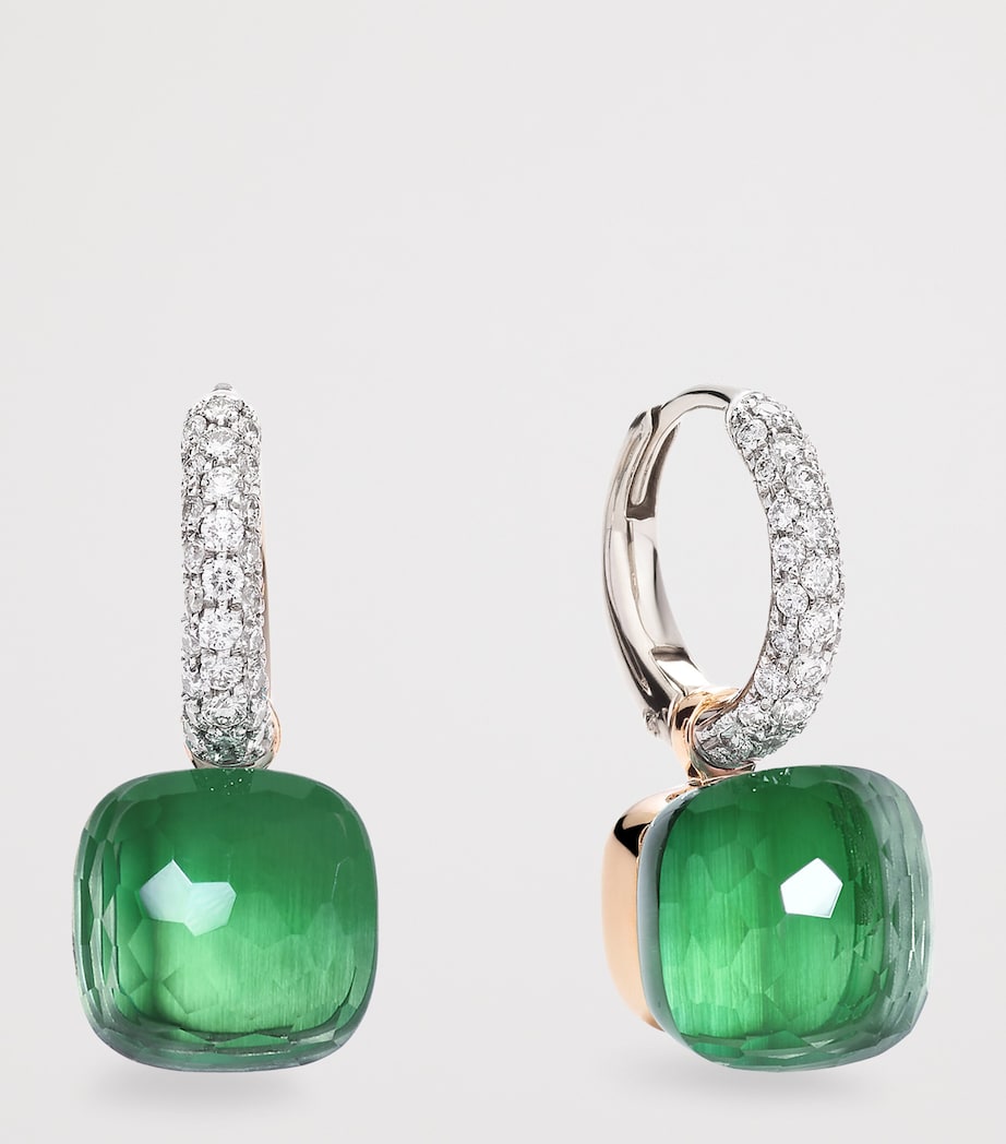 Pomellato Mixed Gold, Diamond, Prasiolite and Agate Nudo Earrings Bpaav Image 3