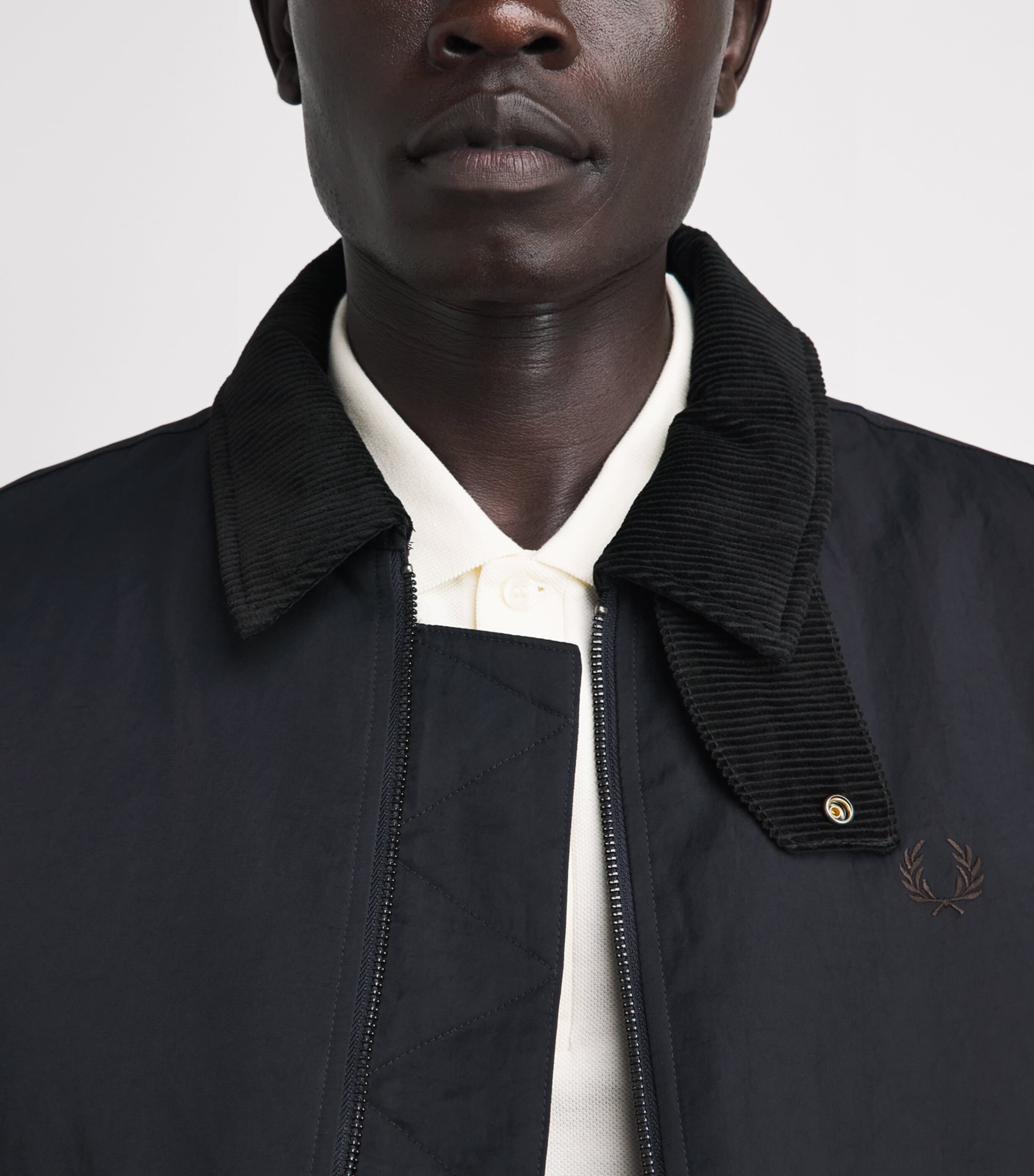 Fred Perry Mens Padded Caban Jacket Navy Image 3