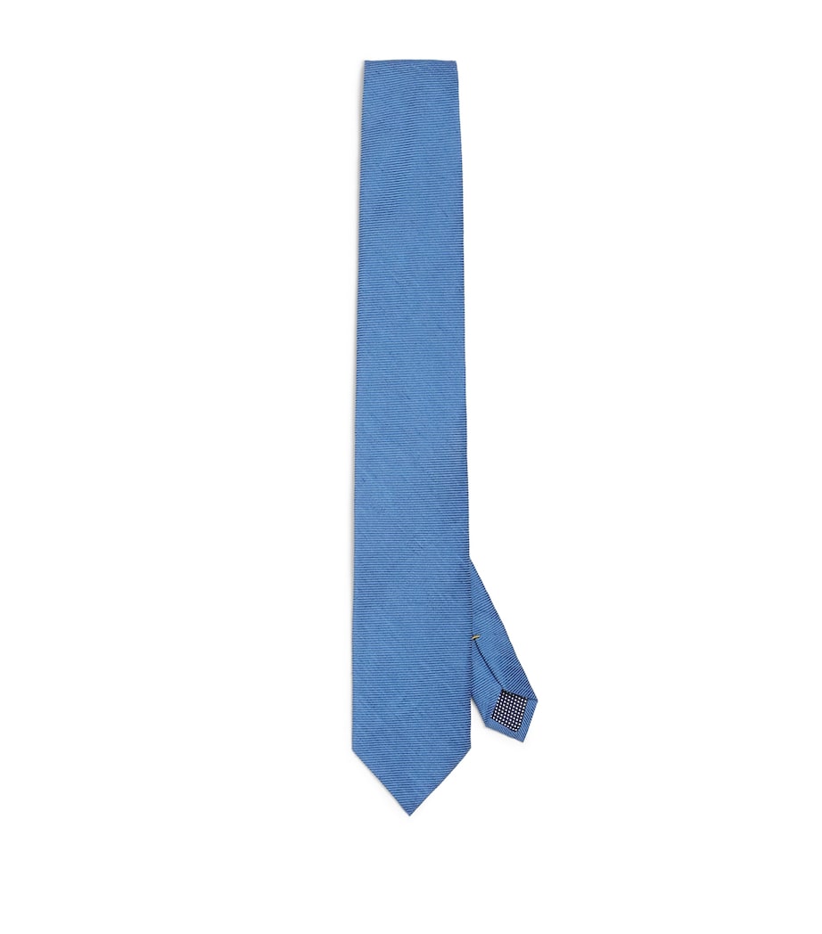Silk-Linen-Cotton Tie BLUE Image 1