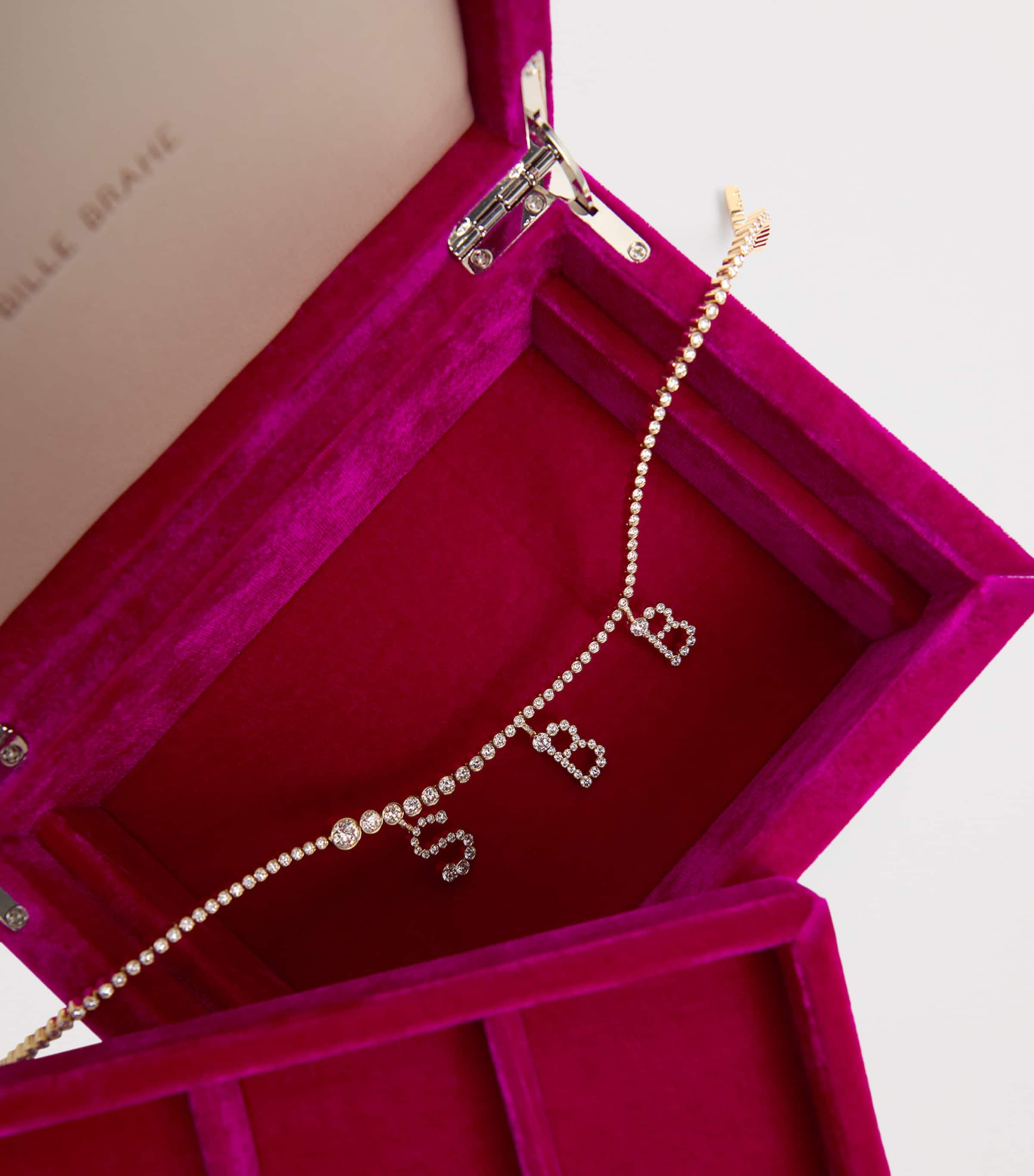 Velvet Silk Tresor Grande Jewellery Box RED Image 3