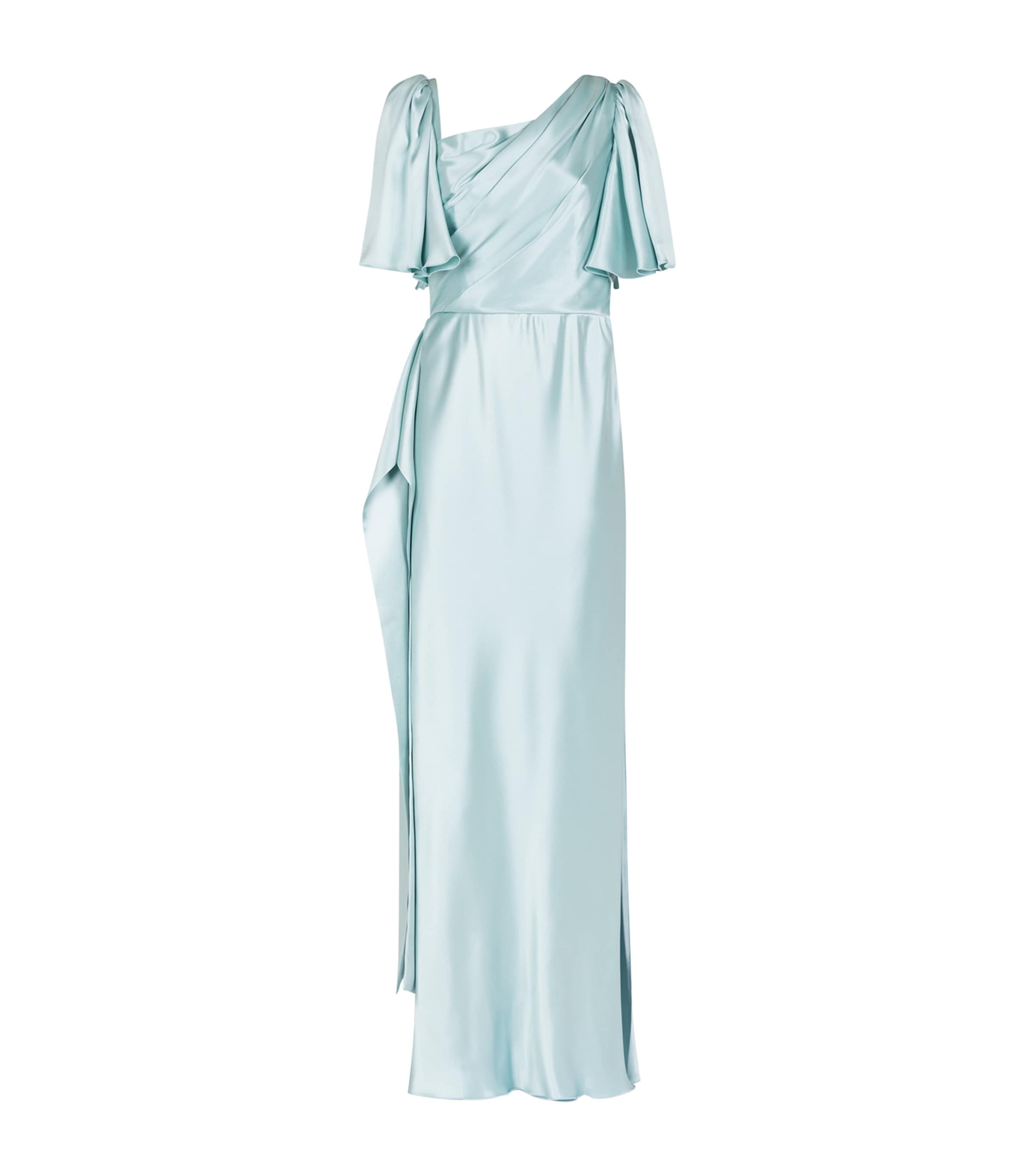 Dolce & Gabbana Silk Belted Dress In Blue