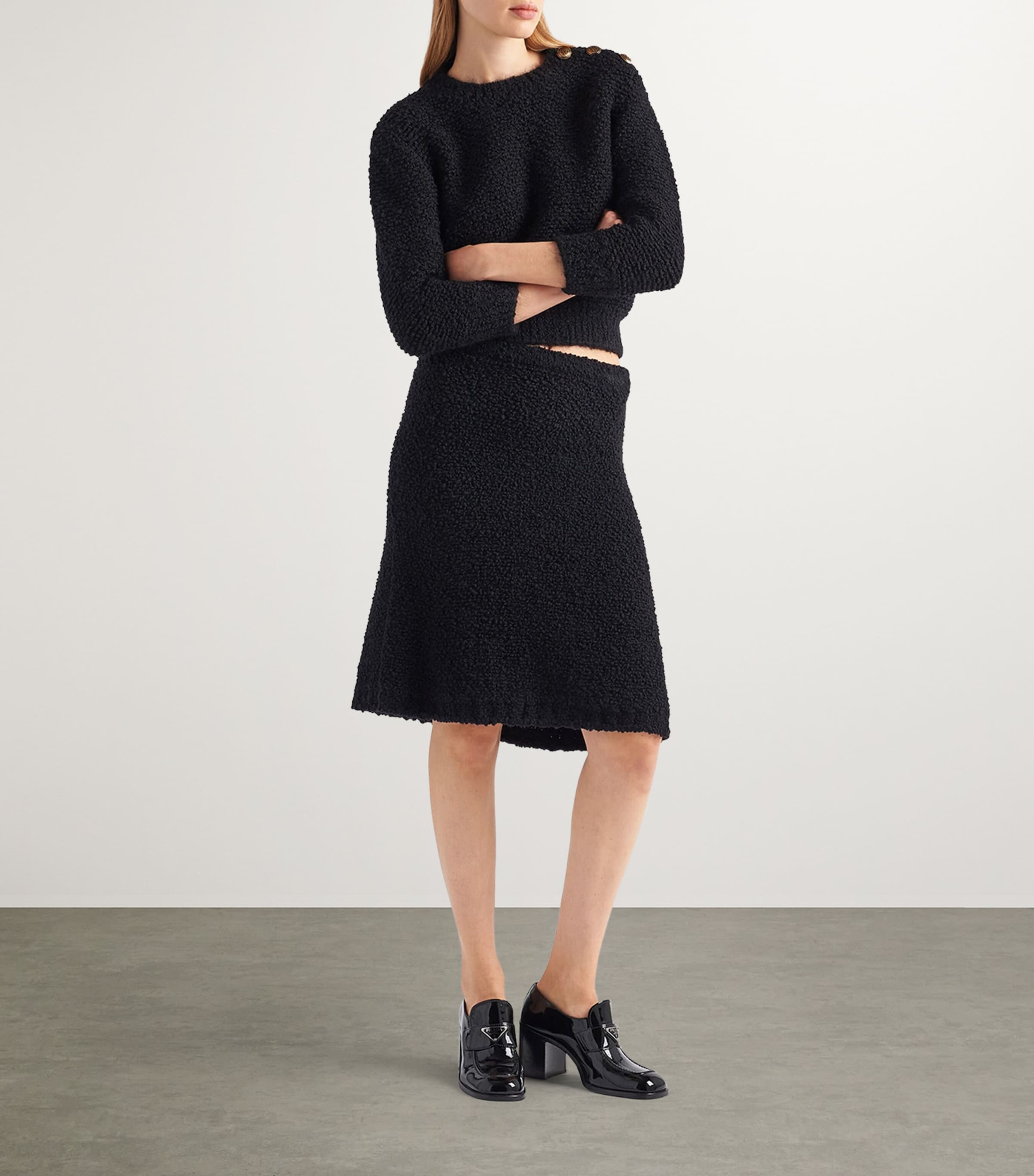 Prada Womens Mohair Bouclé Sweater Image 2