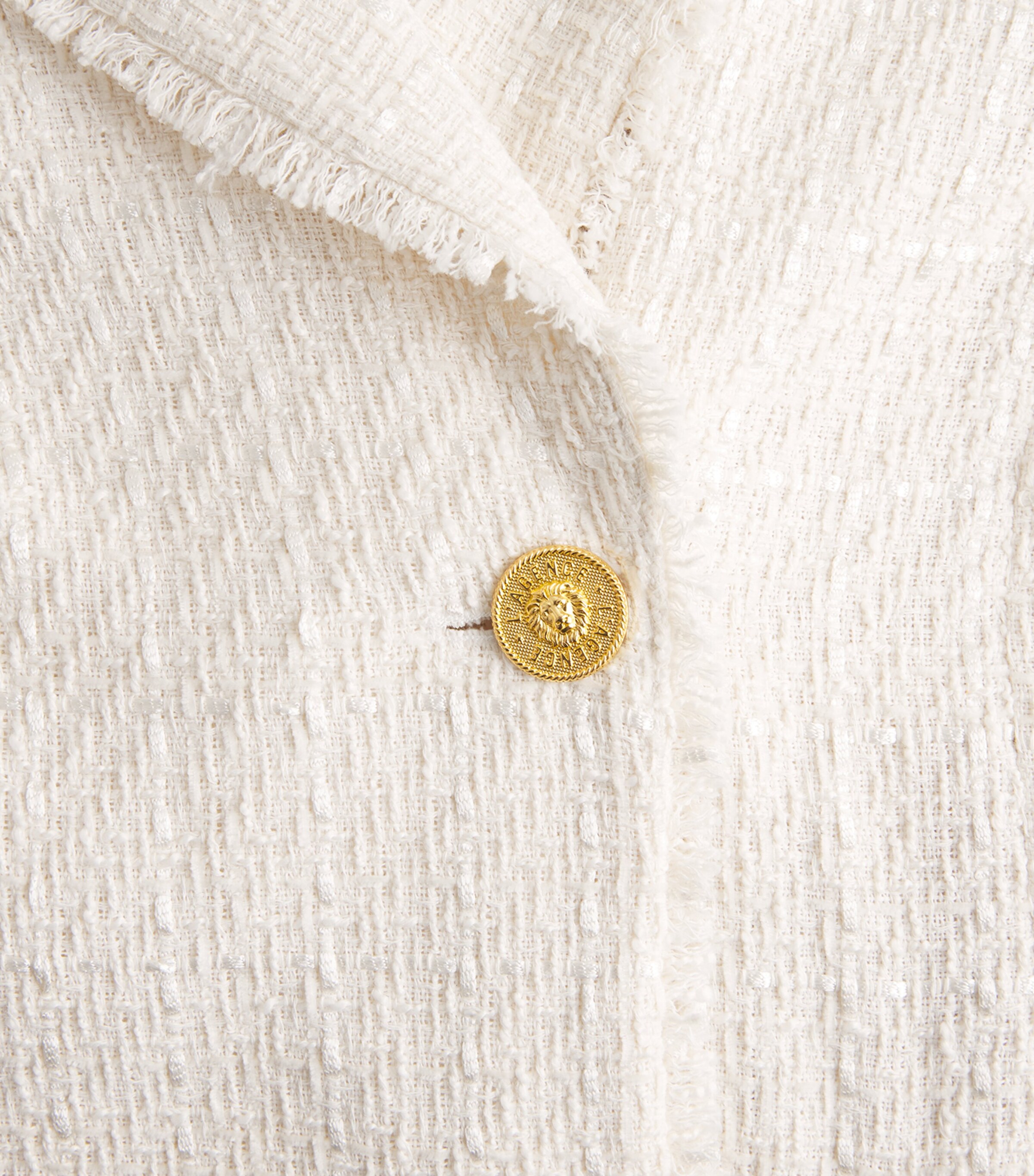 L'Agence Womens Tweed Cooper Overcoat Vintage White Image 6