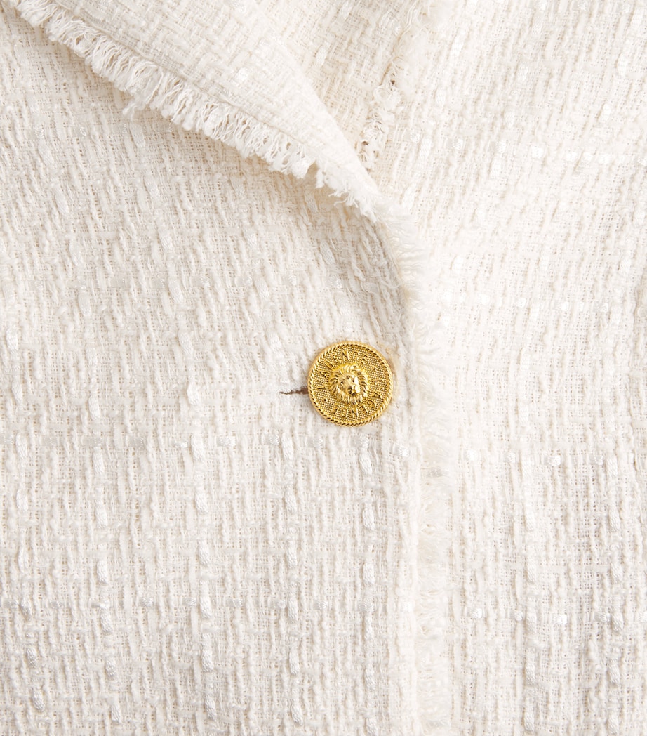 L'Agence Womens Tweed Cooper Overcoat Vintage White Image 6