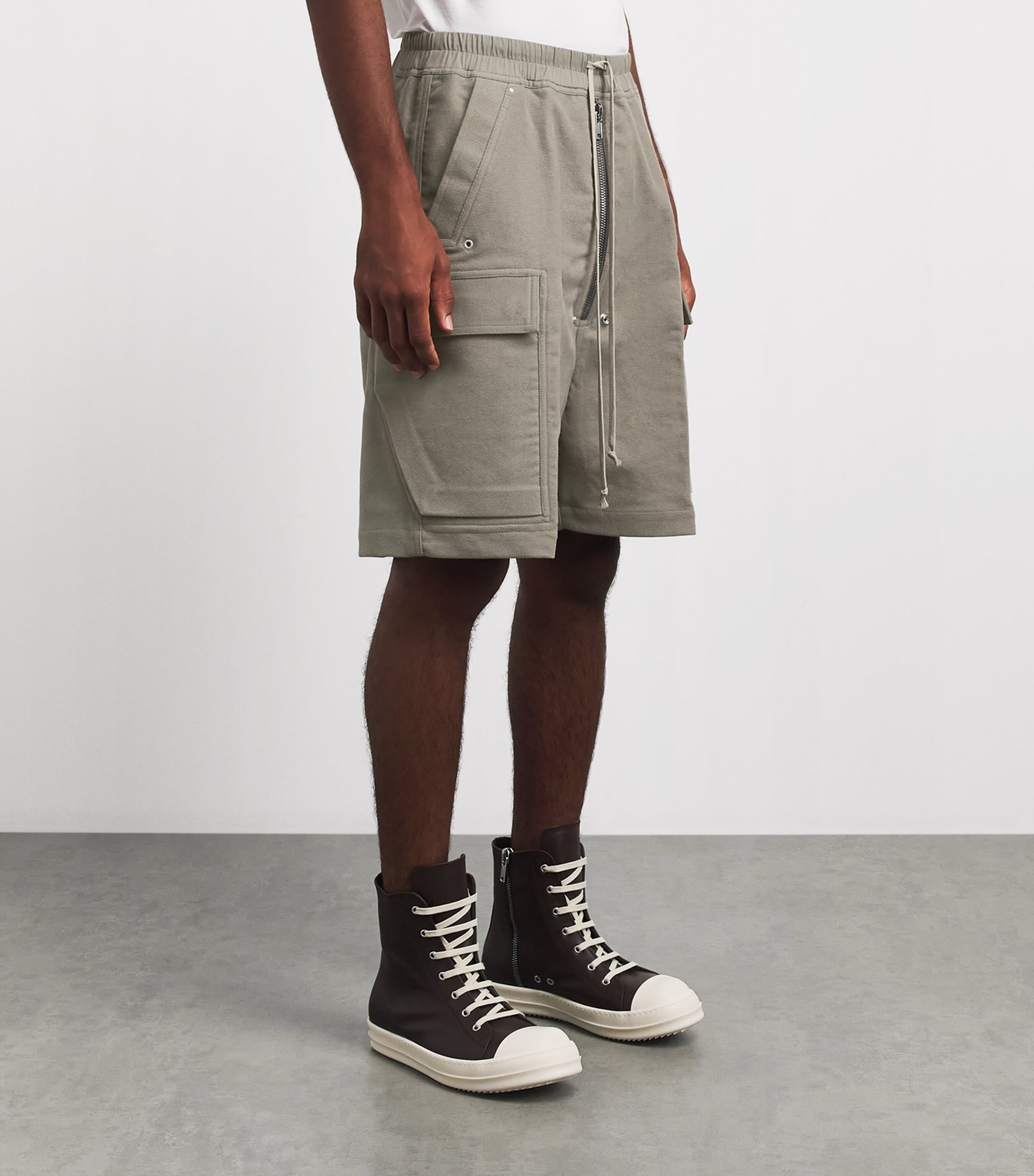 Rick Owens Mens Organic Cotton Cargobella Shorts Drk Pearl Image 4