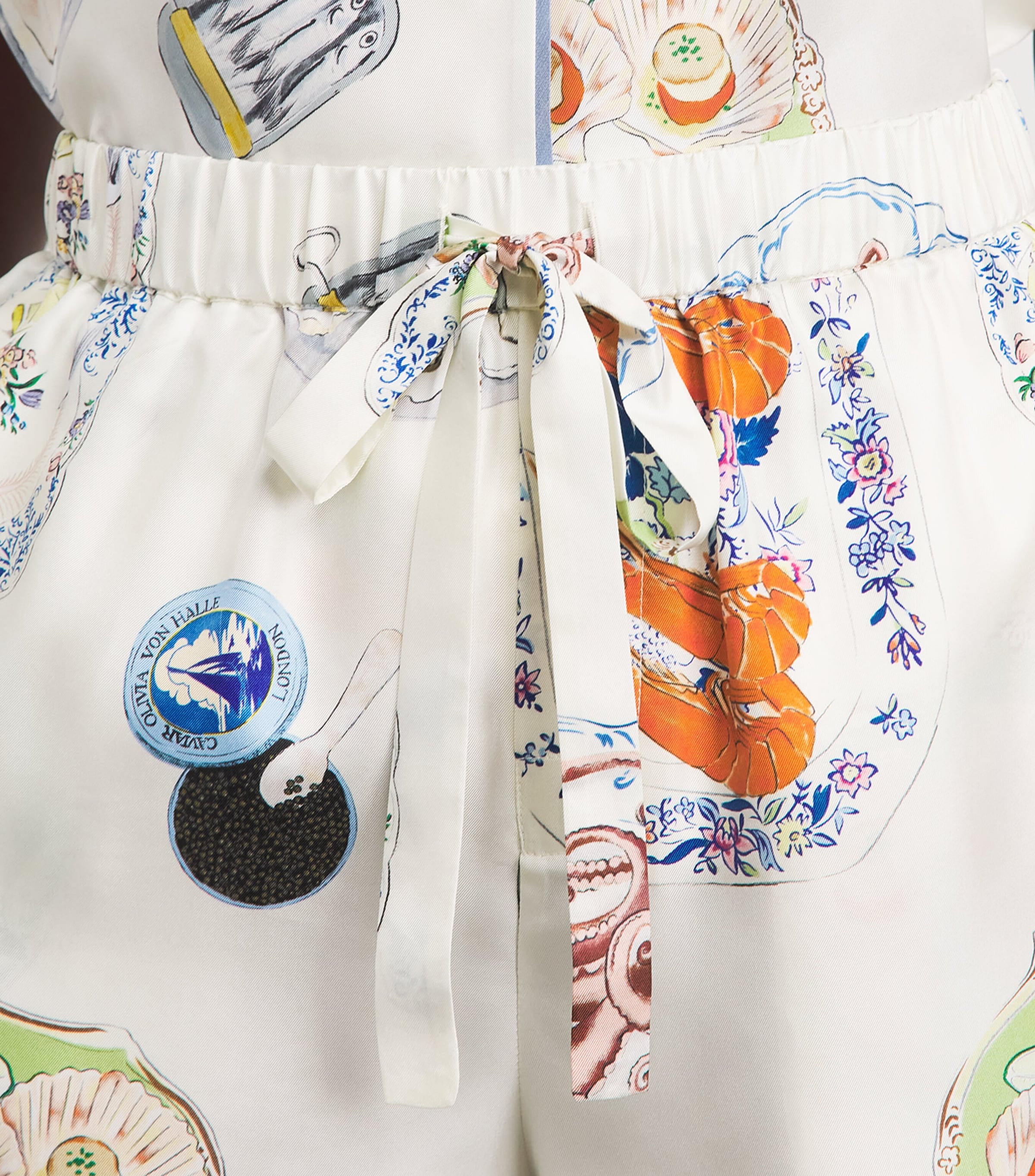 Olivia von Halle Womens Silk Seafood Ingo Pyjama Set Cordoba Image 5