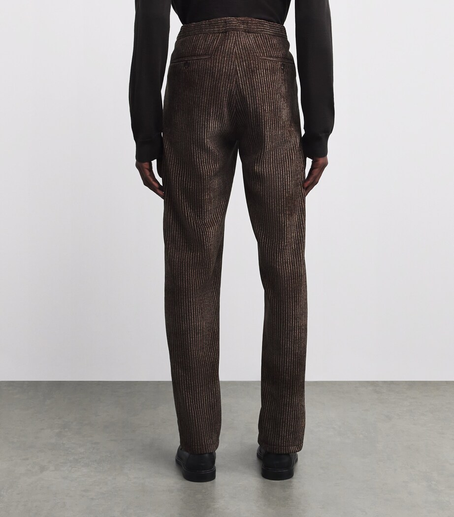 Corduroy Herringbone Print Trousers P6005 Image 4