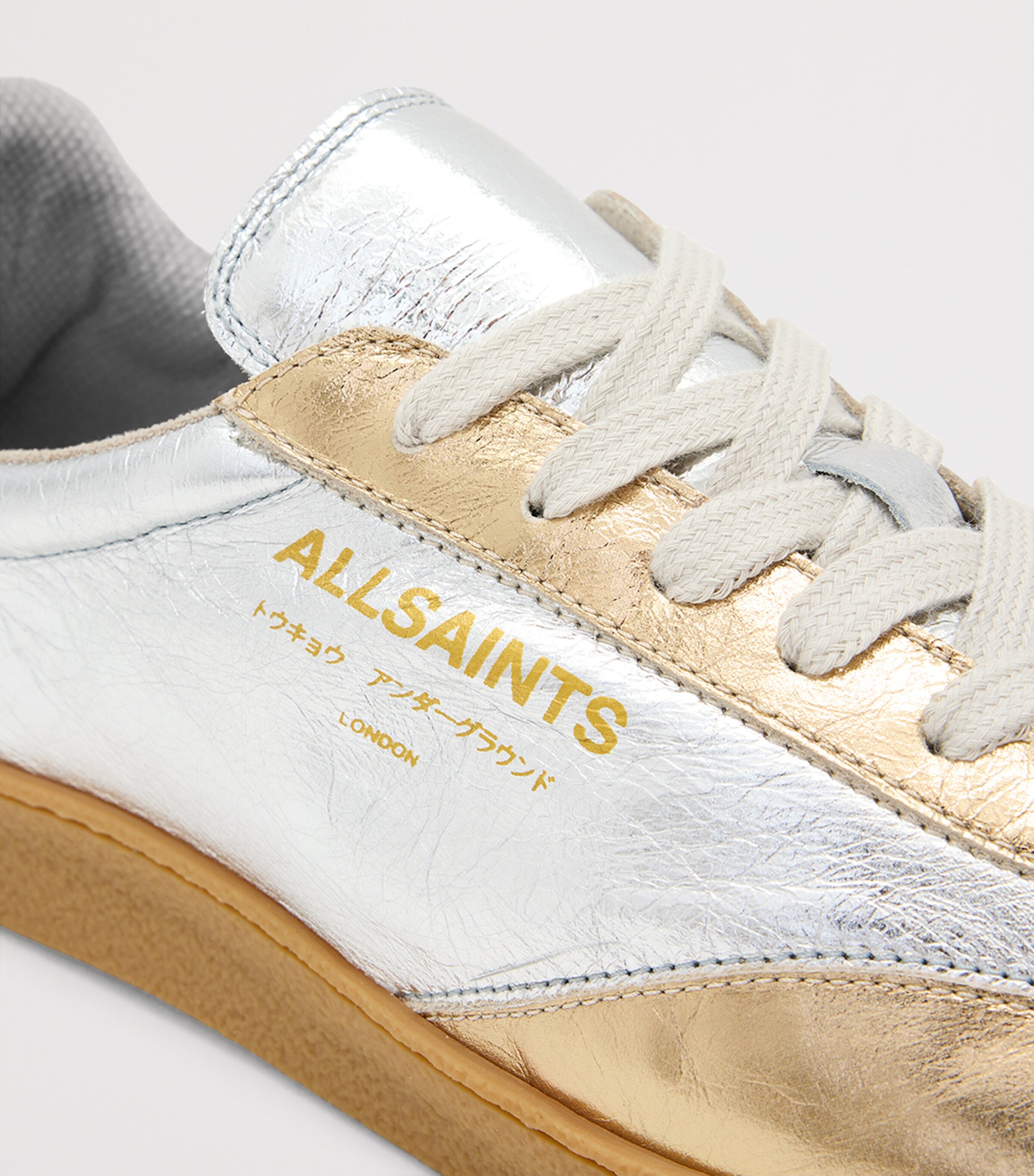 Metallic-Leather Thelma Sneakers SILVER/GOLD Image 5