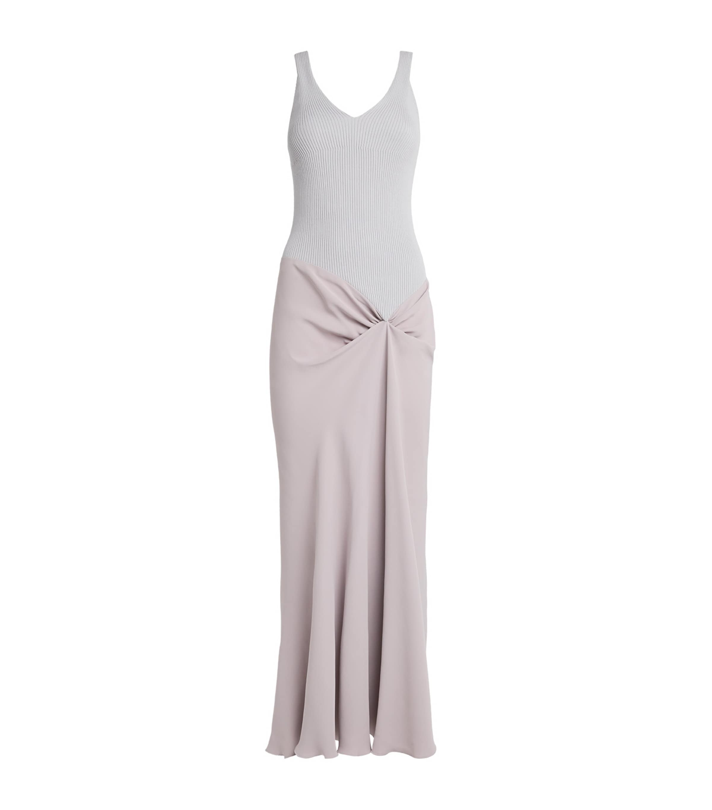 VICTORIA BECKHAM KNIT-DETAIL MIDI DRESS
